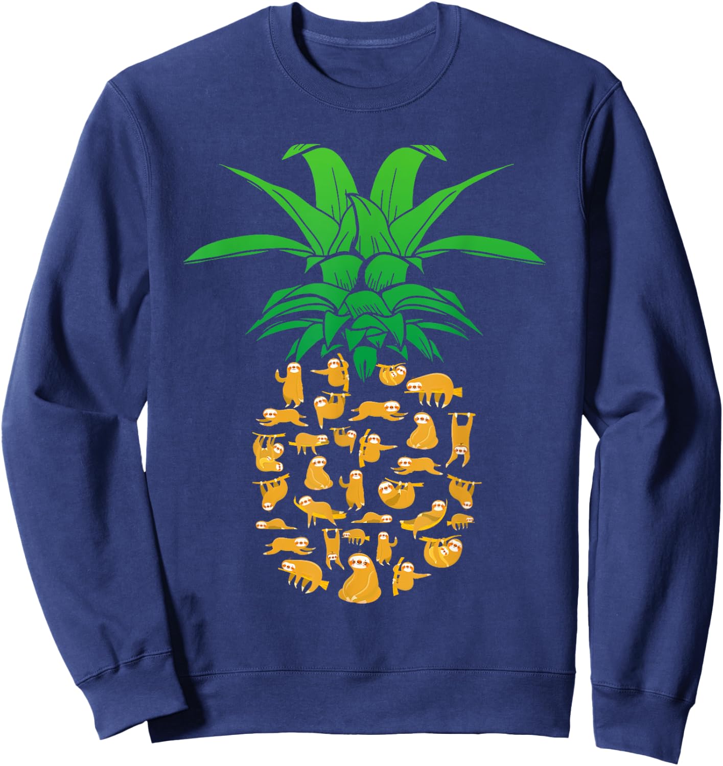 Sloth Pineapple Hawaii Beach Funny Sloth Gifts Women Sweatshirt - Sweatshirt | Navy