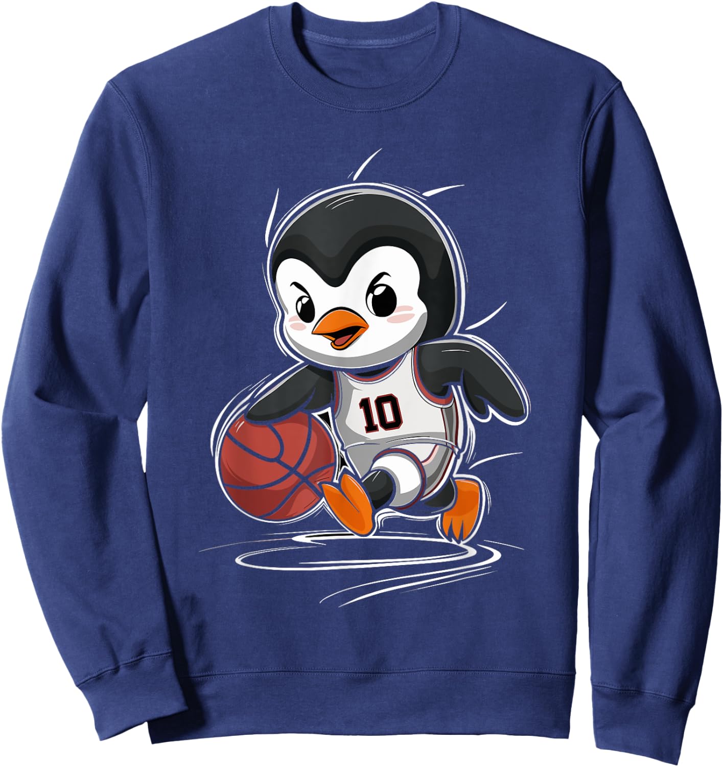 Cute Penguin Playing Basketball Sweatshirt - Sweatshirt | Navy