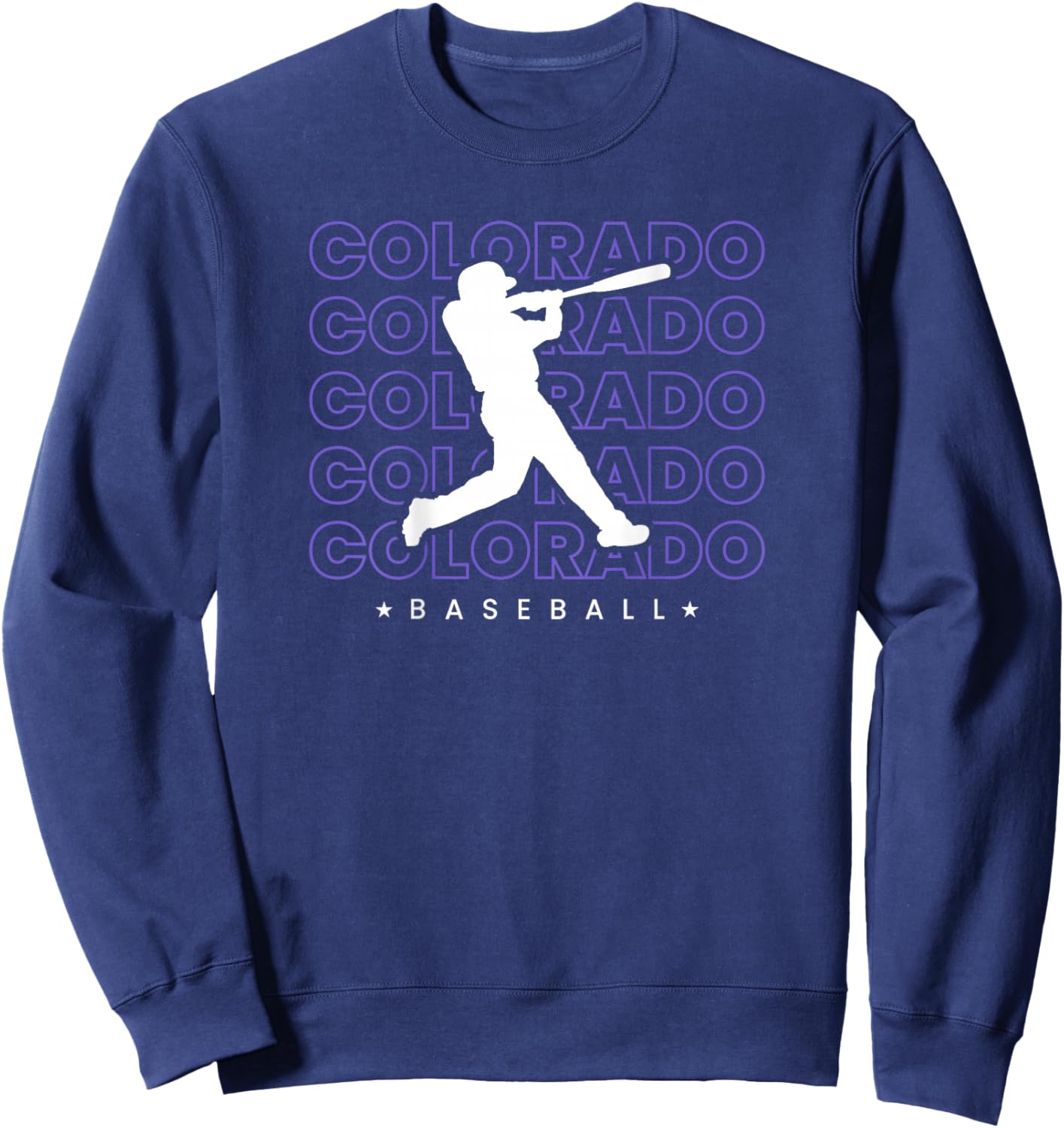 Colorado Baseball Backprint Retro Minimalist Baseball Lover Sweatshirt - Sweatshirt | Navy