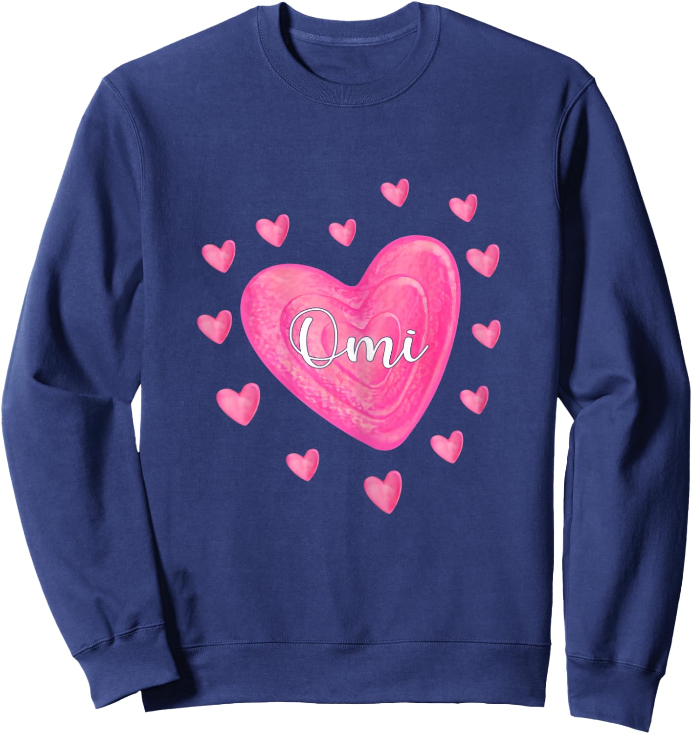 Valentine’s Day Lovely Omi Heart Sweatshirt - Sweatshirt | Navy