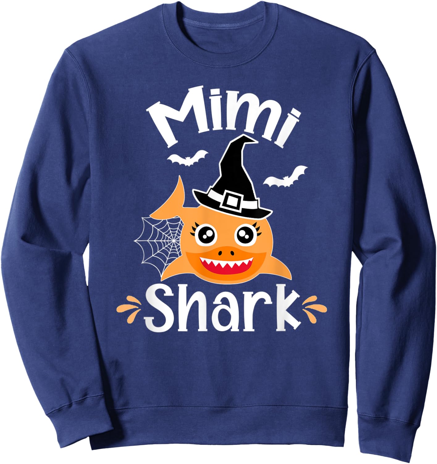 Mimi Shark Funny Halloween Mimi Grandma Sweatshirt - Sweatshirt | Navy