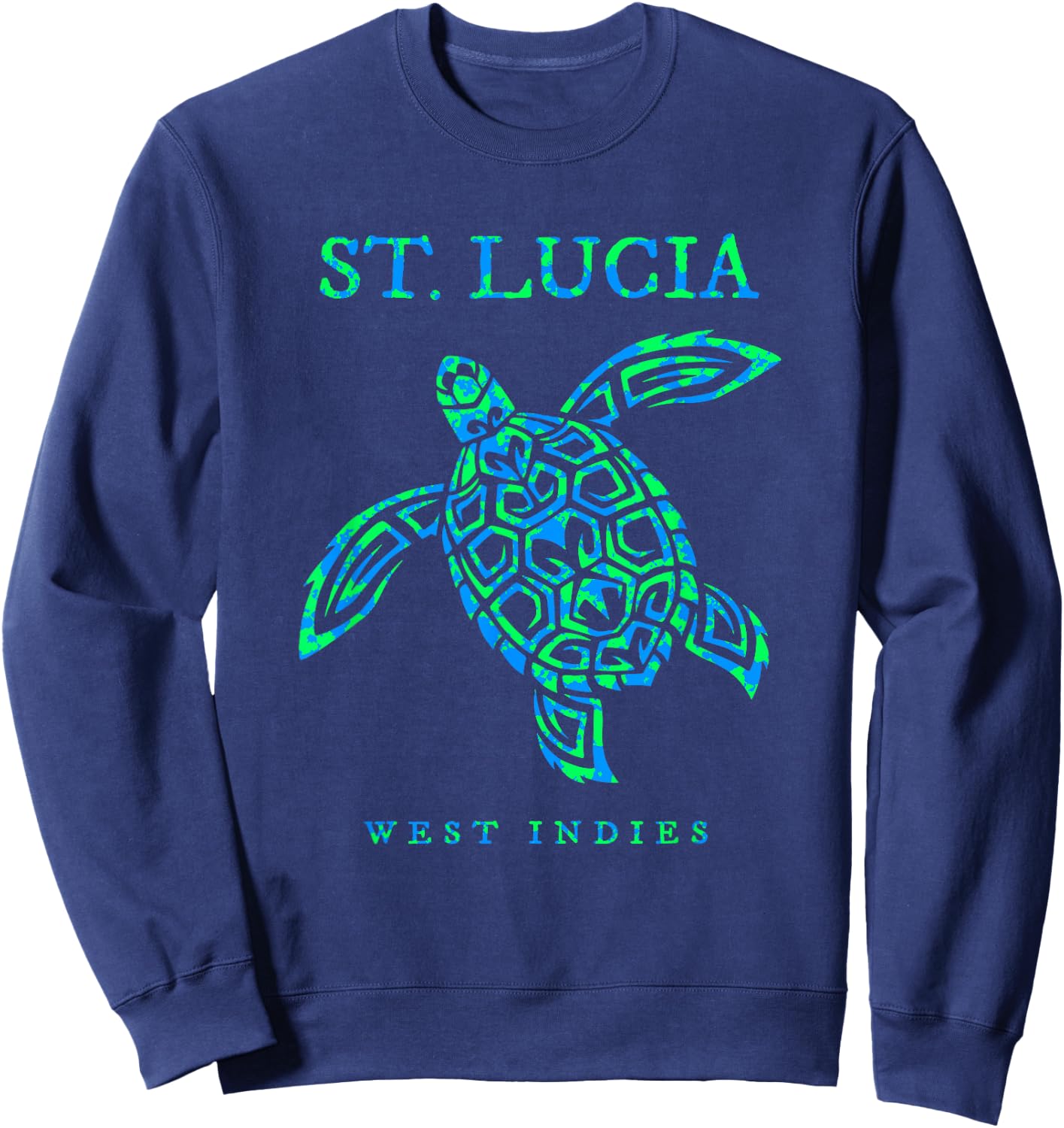 St Lucia Sea Turtle Travel Cruise Vacation Souvenir Sweatshirt - Sweatshirt | Navy