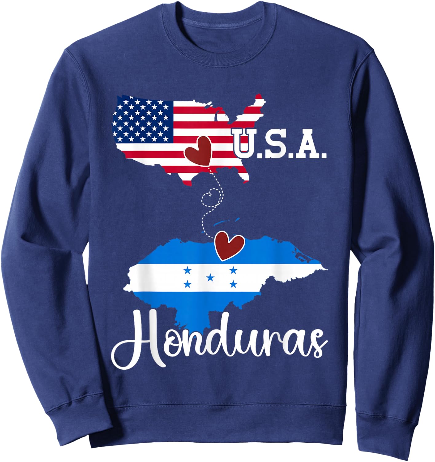 Honduras Flag American Flag USA Honduran Honduras Sweatshirt - Sweatshirt | Navy