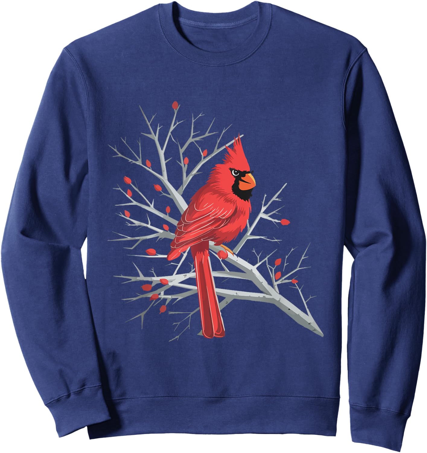 Winter's Watch Red Cardinal Birdwatching Bird Lover Cute Sweatshirt - Sweatshirt | Navy
