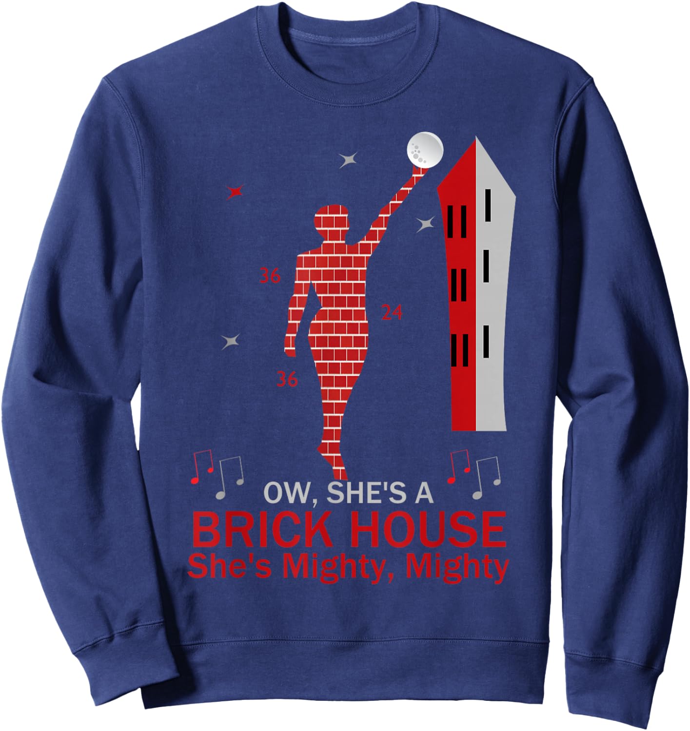 Funny Brick House 80's Hit Songs or Women Graphic Sweatshirt - Sweatshirt | Navy