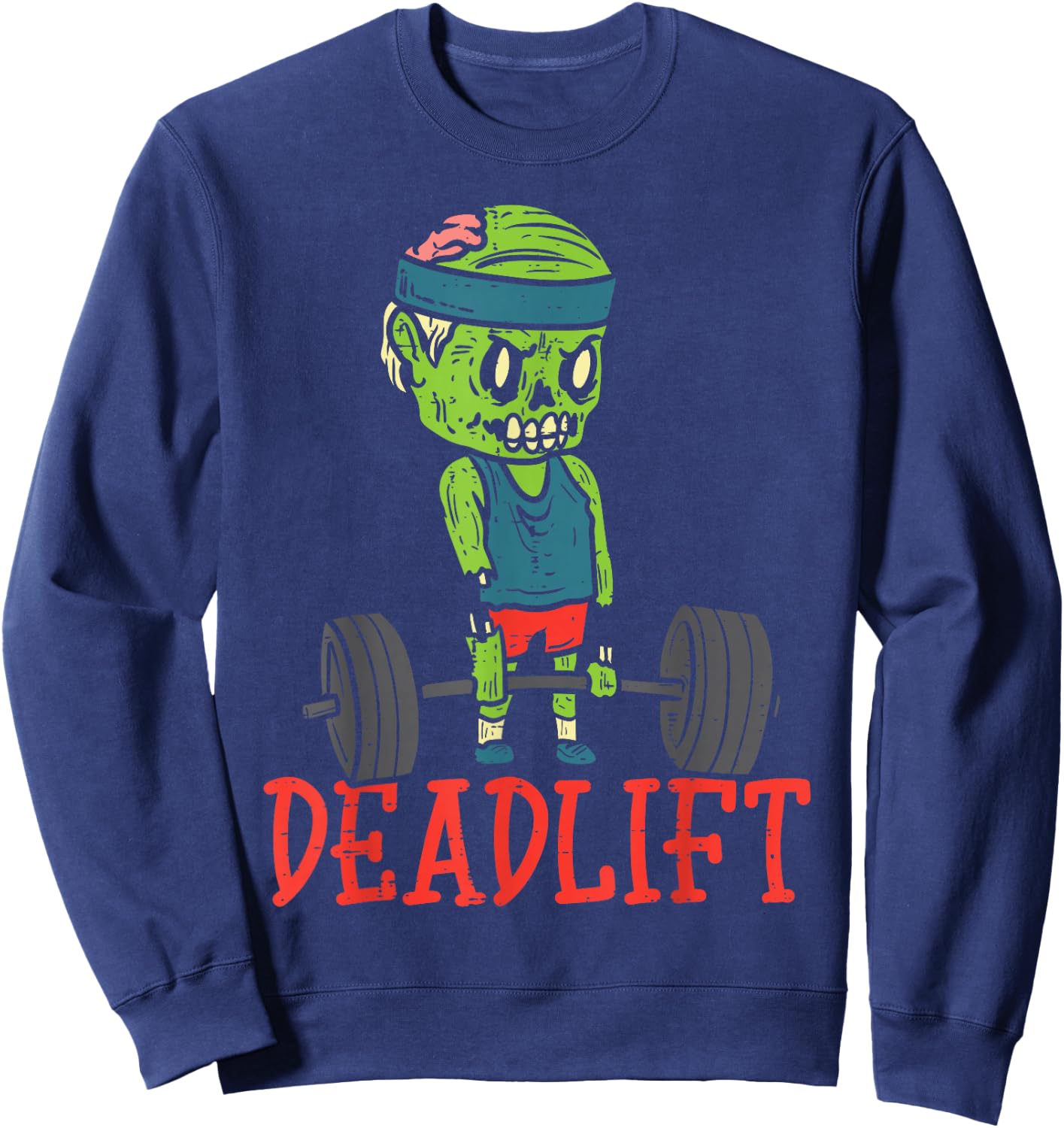 Zombie Deadlift Funny Gym Halloween Workout Fitness Men PT Sweatshirt - Sweatshirt | Navy