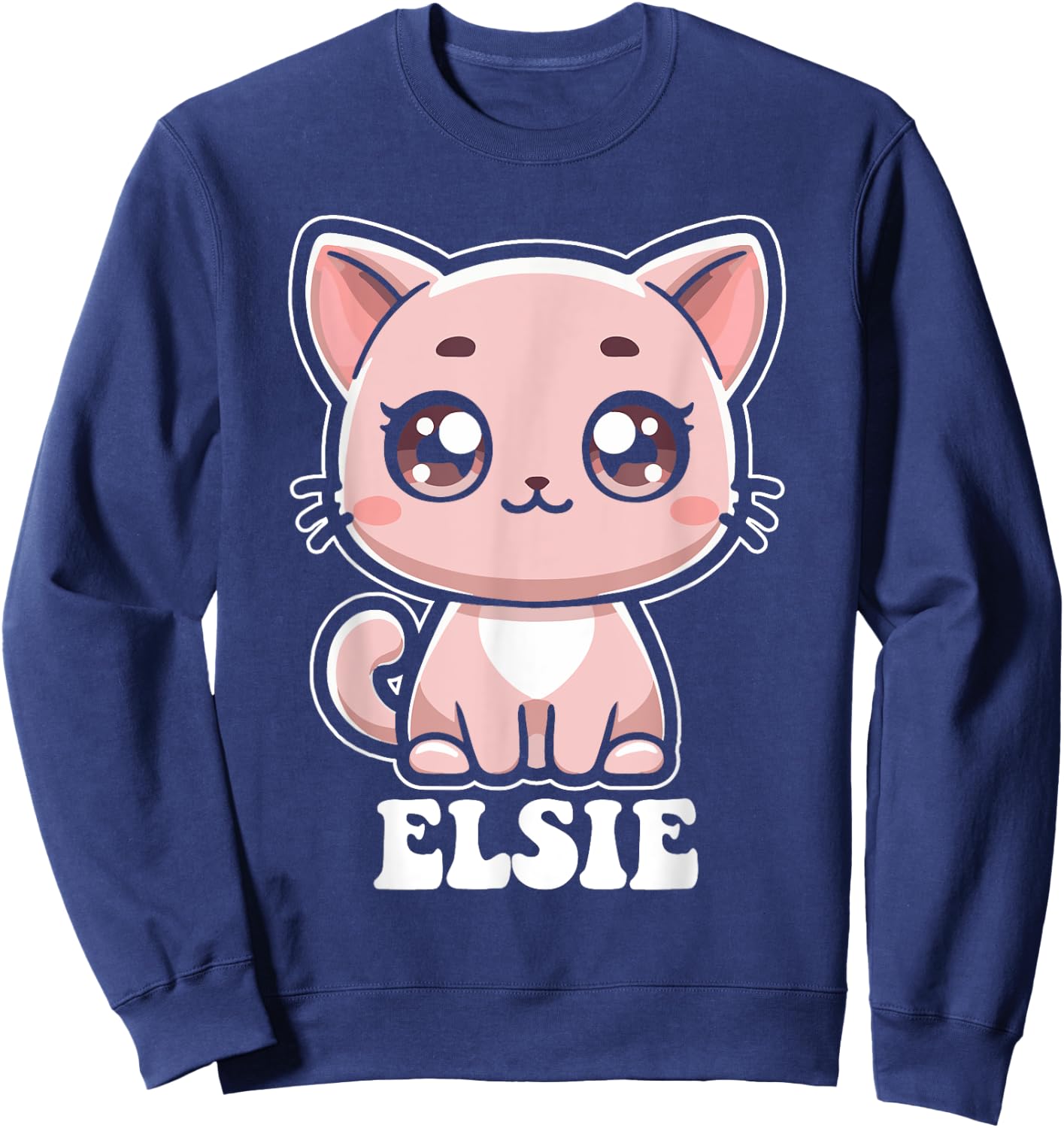 Elsie Cute Cat Kitten Design for Girls Name Elsie Sweatshirt - Sweatshirt | Navy