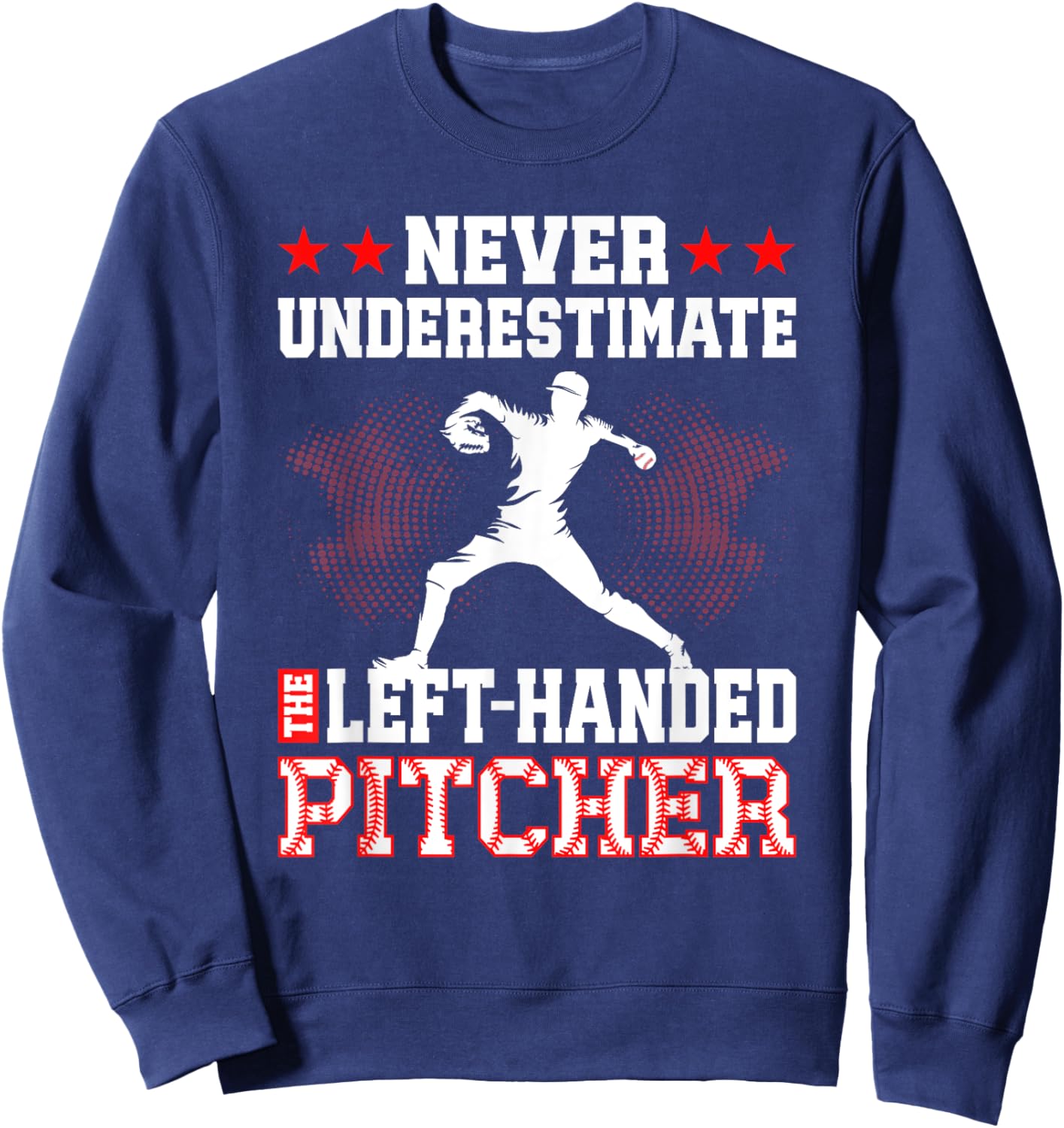 Baseball Left-Handed Pitcher Sweatshirt - Sweatshirt | Navy