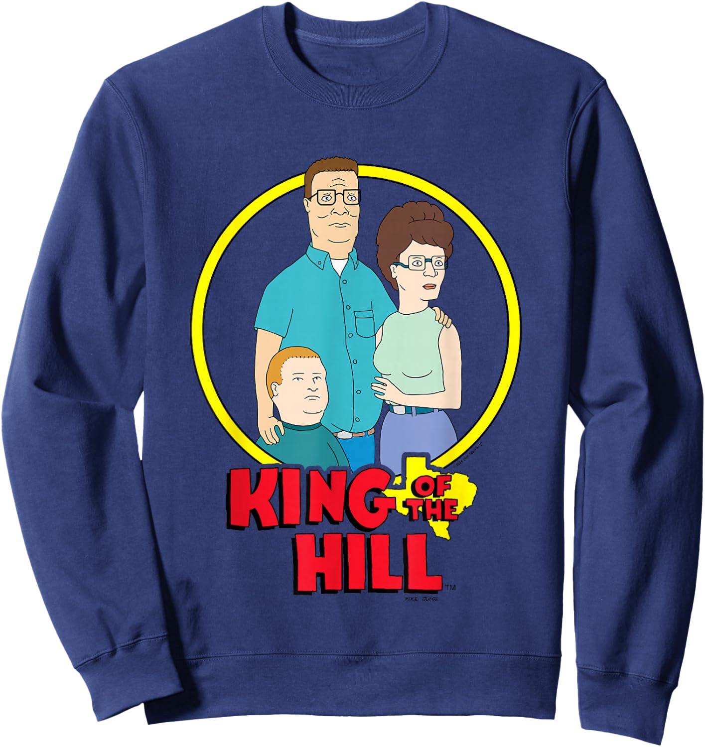 King Of The Hill Iconic Hill Family Group Shot Chest Poster Sweatshirt - Sweatshirt | Navy
