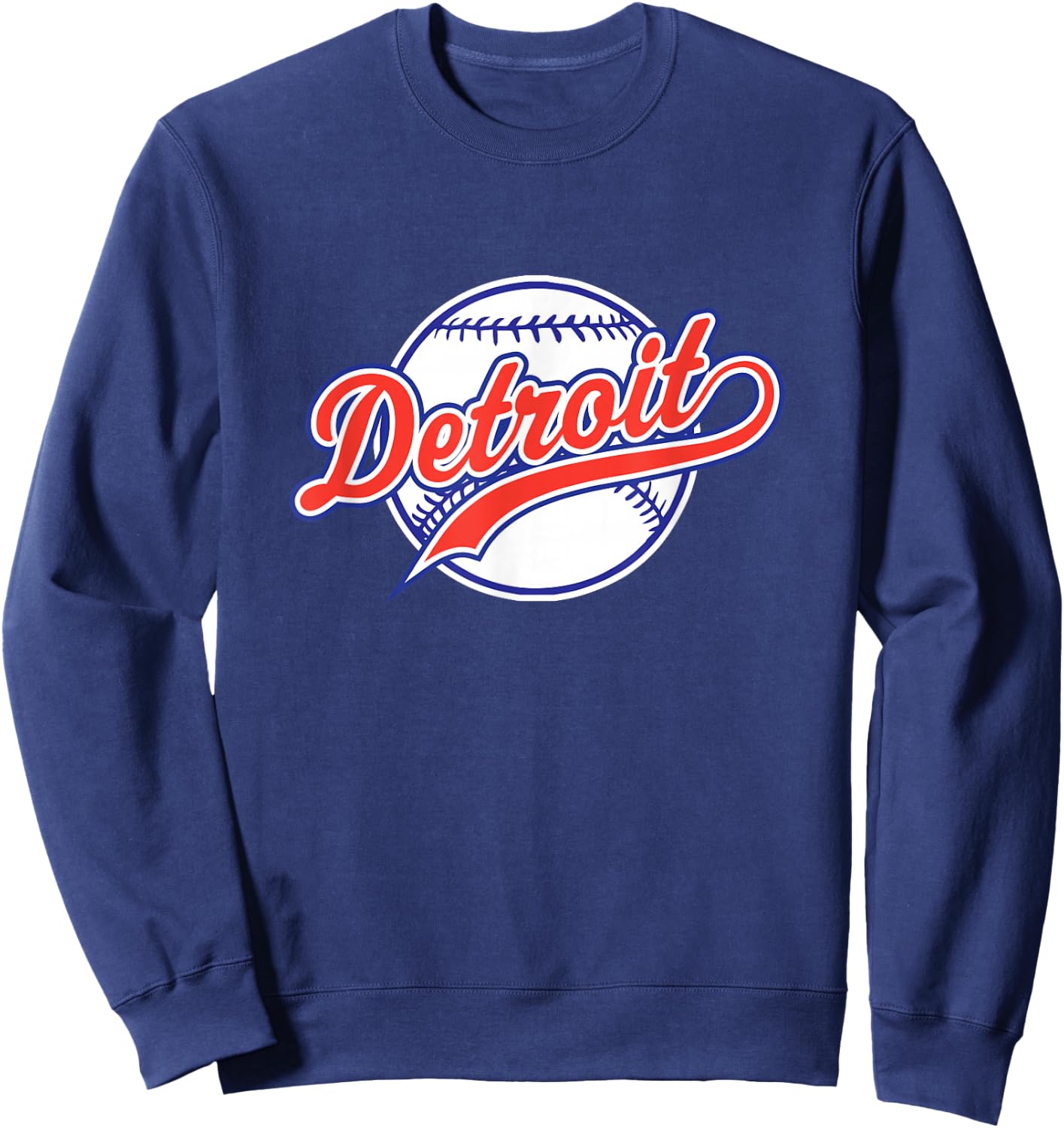 Detroit vintage baseball throwback retro design Sweatshirt - Sweatshirt | Navy
