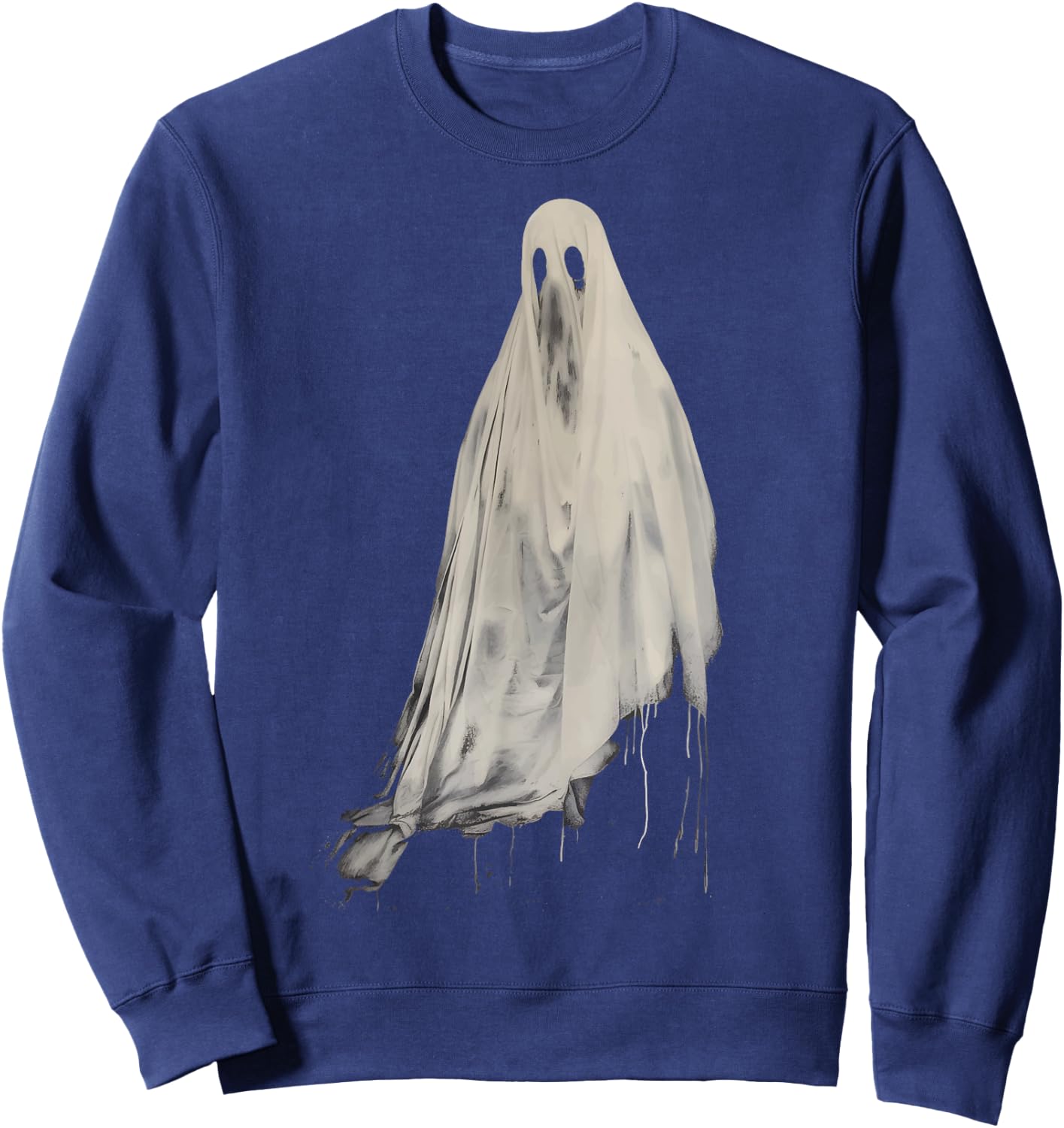 Ghost Horror Spooky Scary Spirit Halloween Goth Aesthetic Sweatshirt - Sweatshirt | Navy