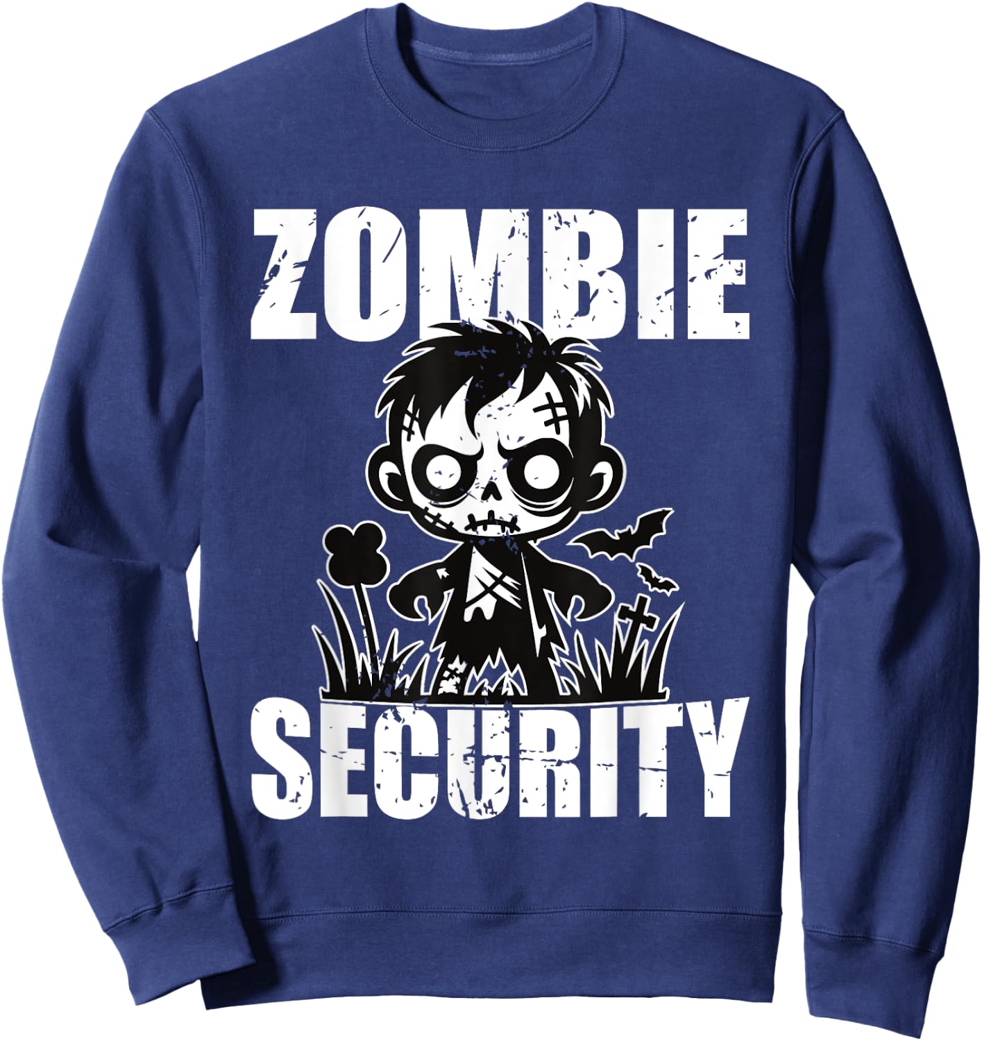 Halloween Security Adult Costume Dad Zombie Security Men Sweatshirt - Sweatshirt | Navy