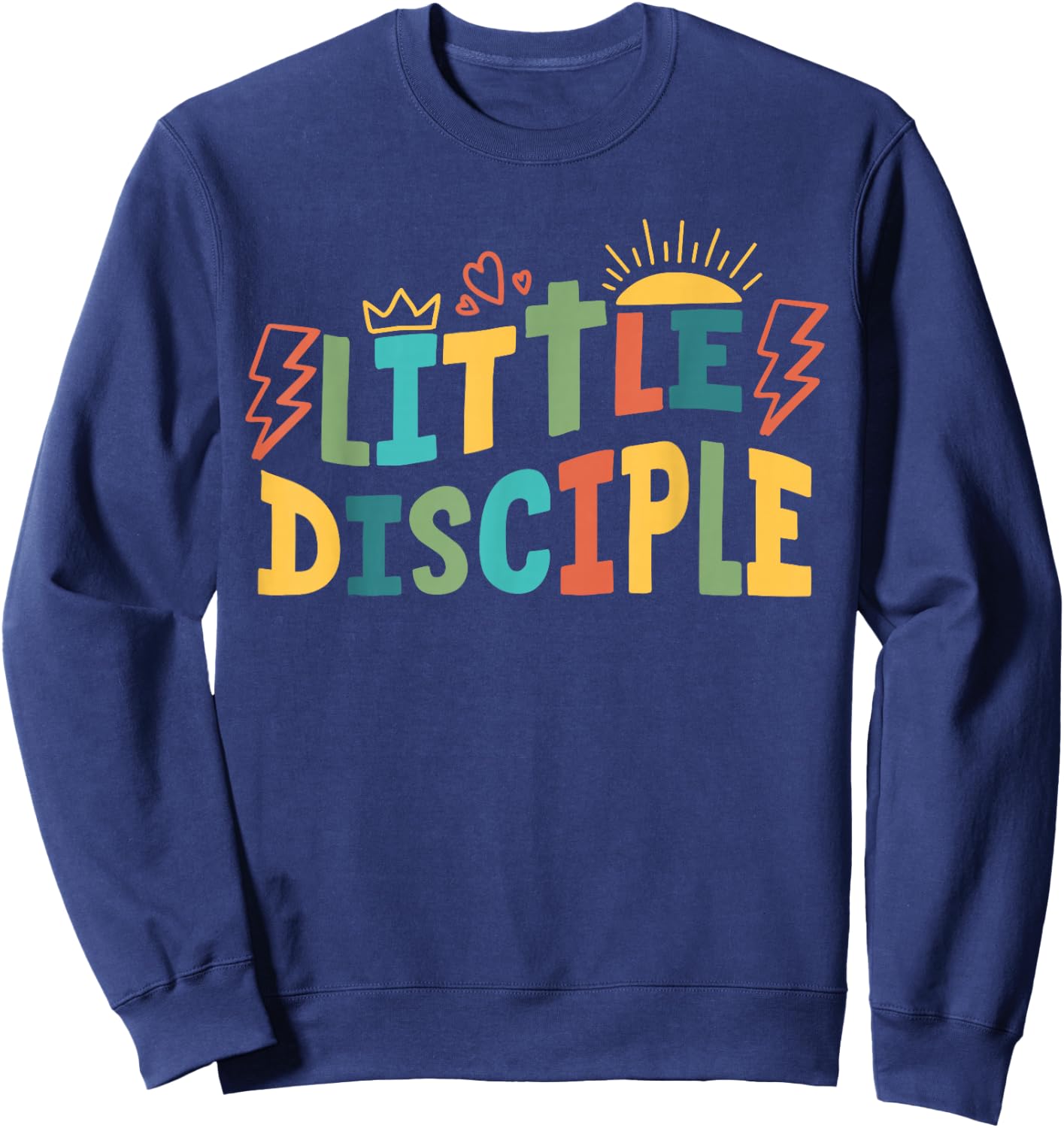 Little Disciple Kids Christian Toddler Religious Youth Jesus Sweatshirt - Sweatshirt | Navy