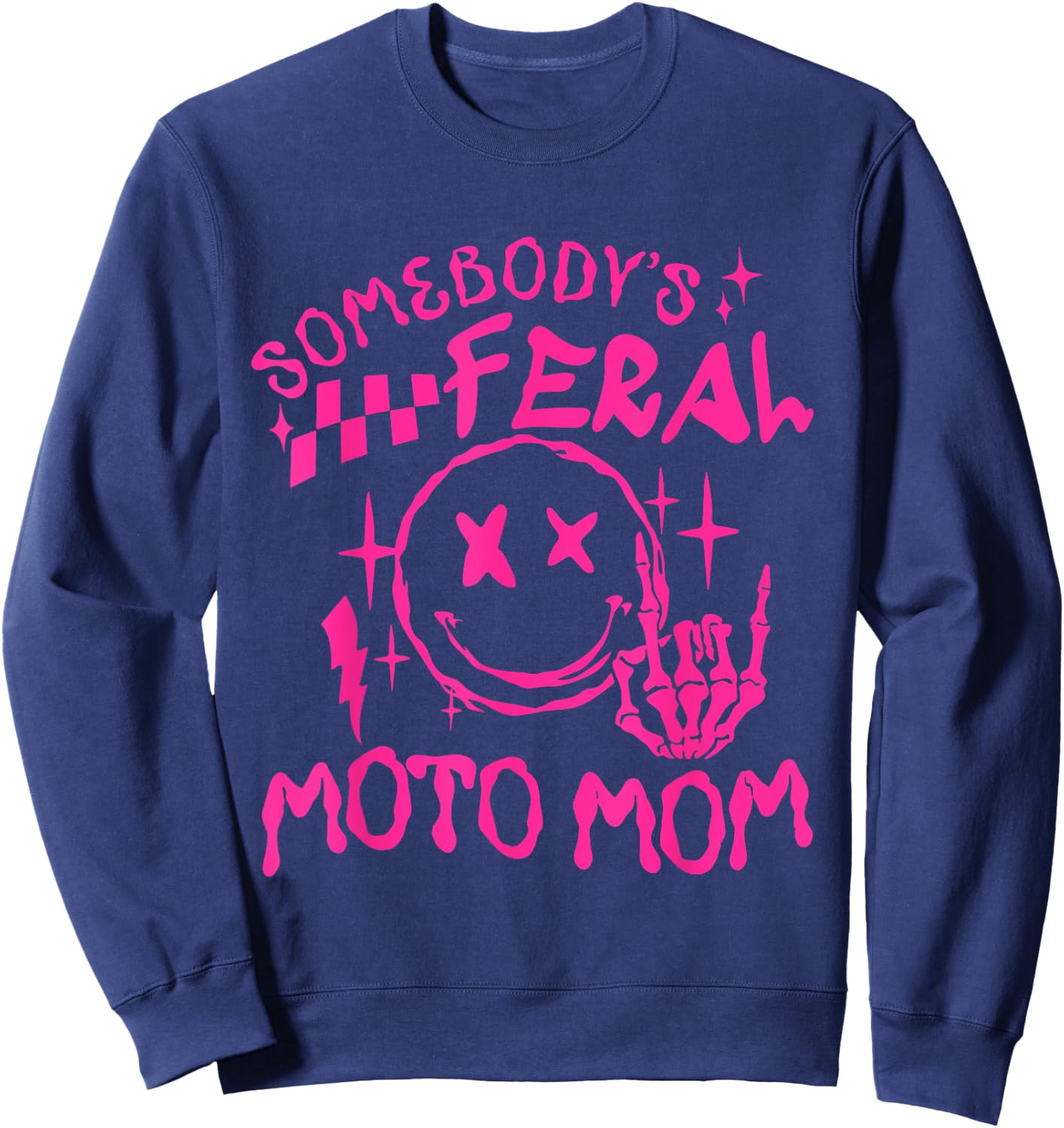 somebody's Feral moto Mom Sweatshirt - Sweatshirt | Navy