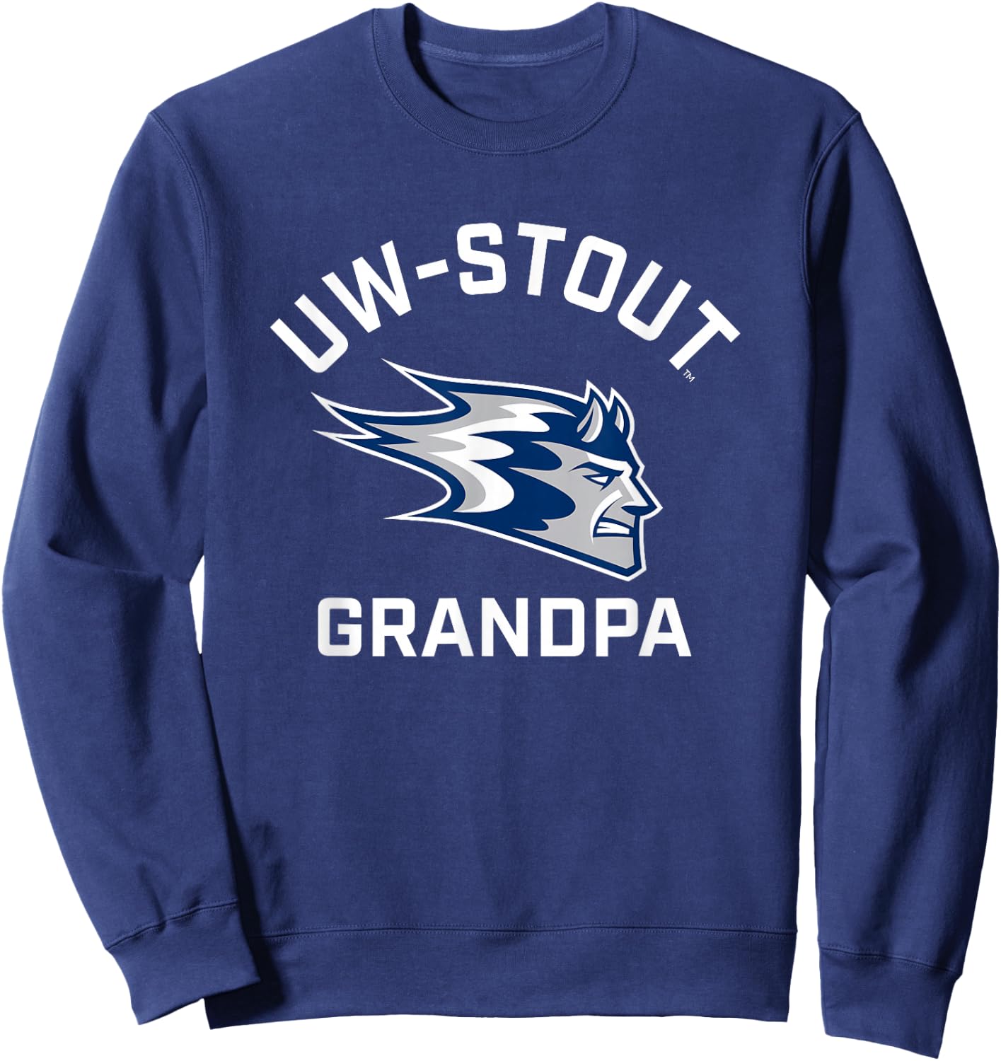 University of Wisconsin-Stout Blue Devils Arched Grandpa Sweatshirt - Sweatshirt | Navy