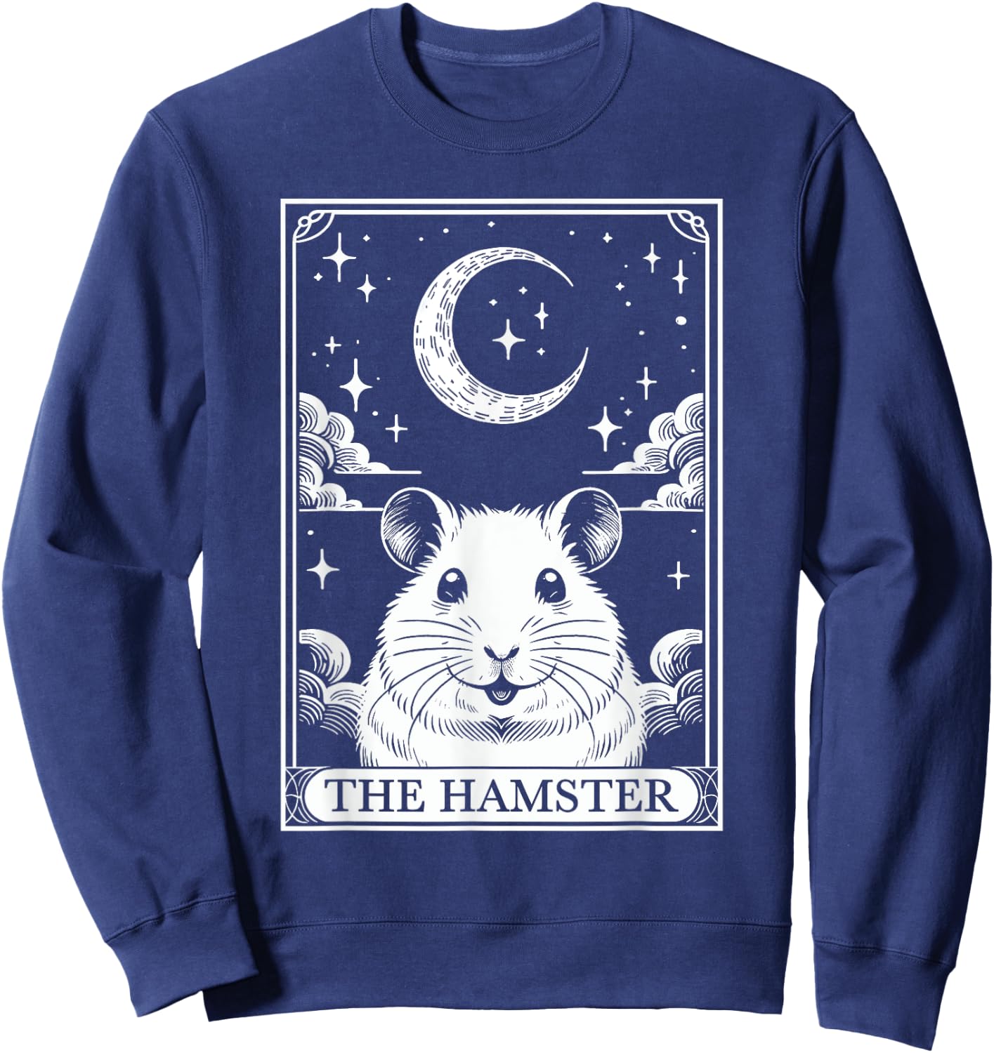 Tarot Card Vintage Crescent Moon Hamster Mom Pet Lovers Sweatshirt - Sweatshirt | Navy