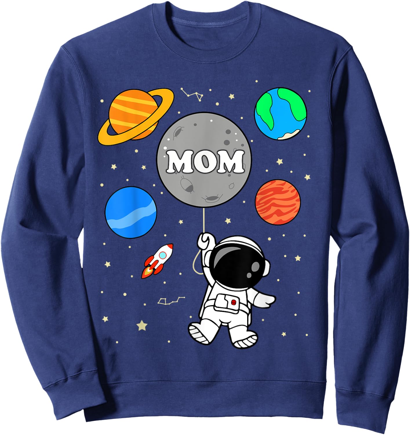 Mom Outer Space Birthday Party Family kids Sweatshirt - Sweatshirt | Navy