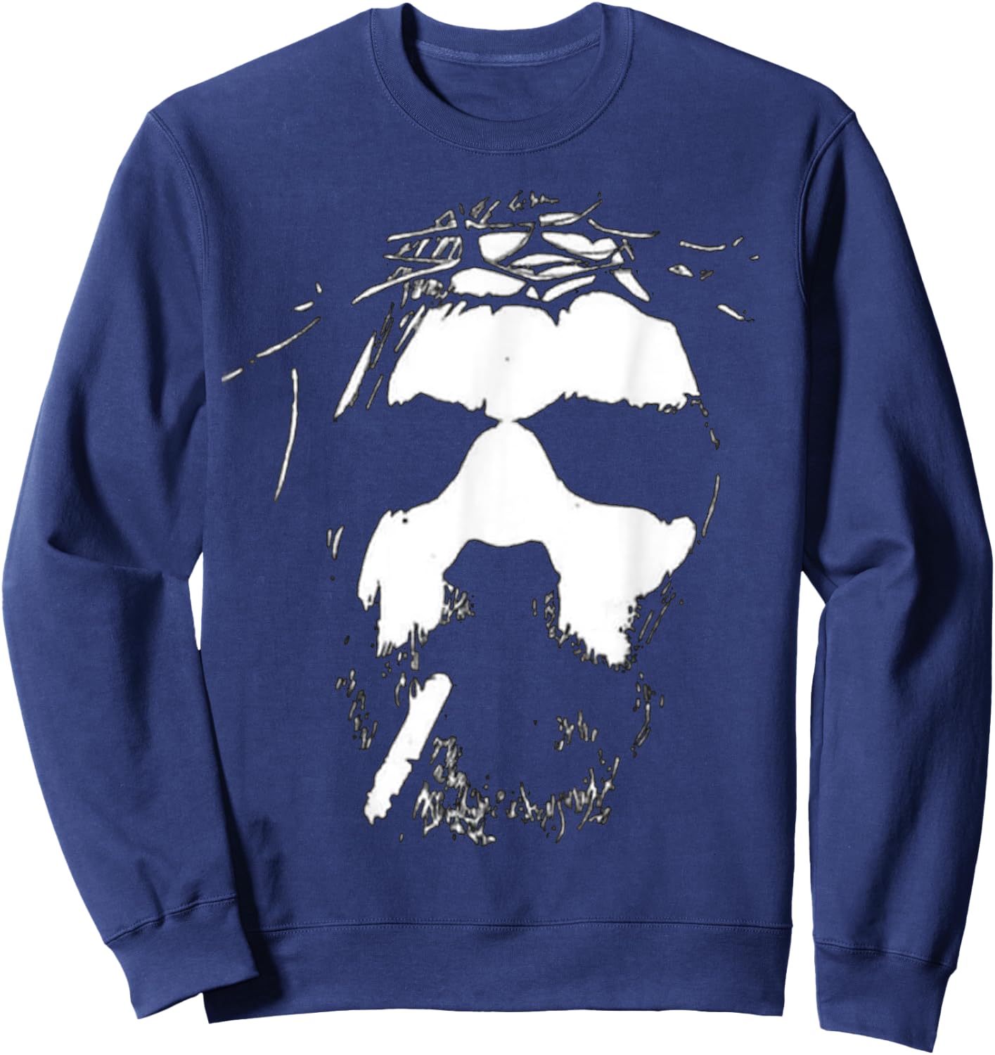 Vintage Jesus Smoking - Dark Style Art - God - Religion Sweatshirt - Sweatshirt | Navy
