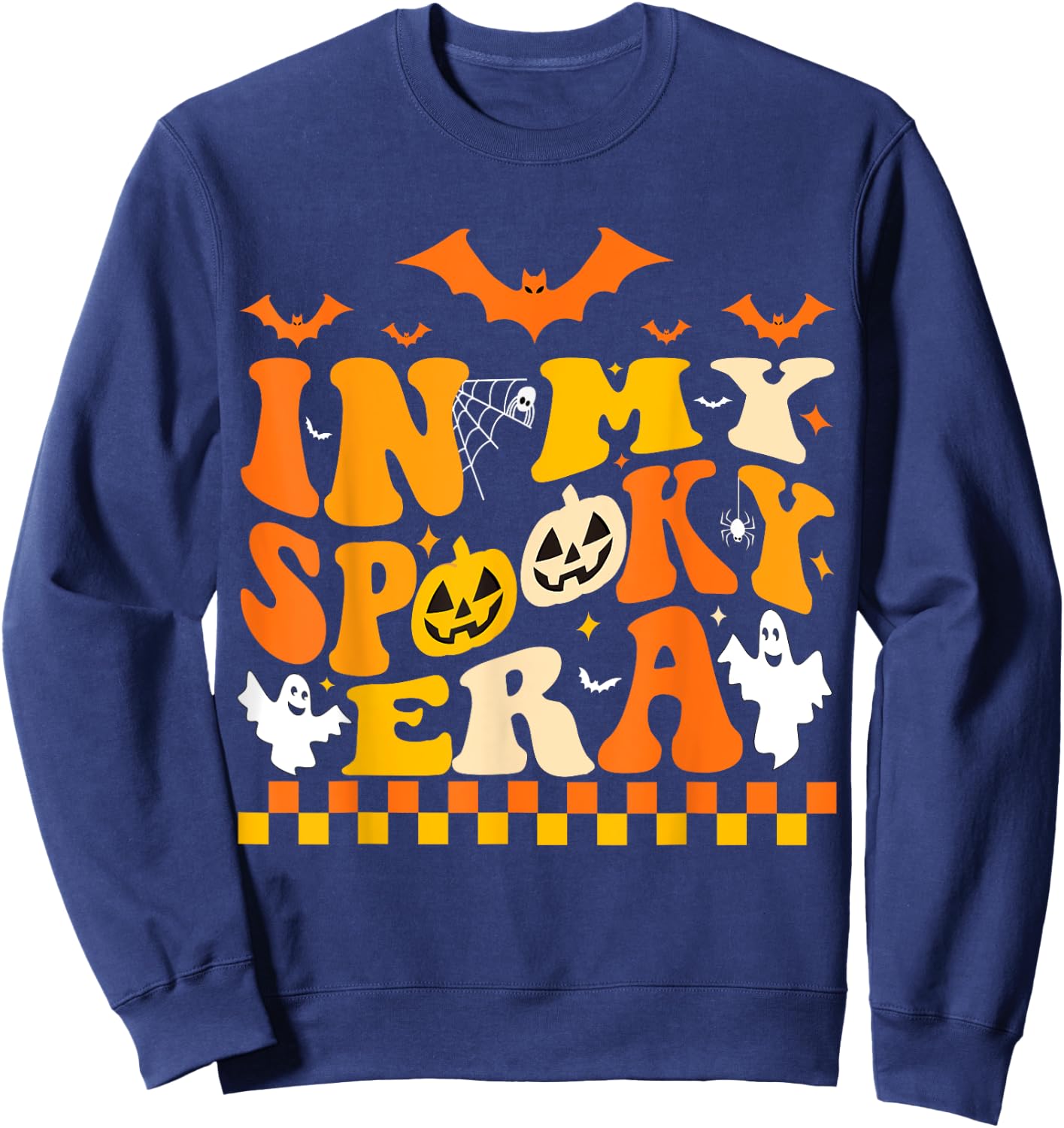 In My Spooky Era Halloween Ghost Groovy Hippie Halloween Sweatshirt - Sweatshirt | Navy