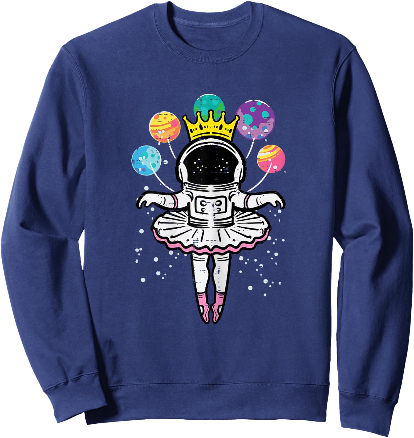 Astronaut Ballerina Space Ballet Women Girls Kids Toddler Sweatshirt - Sweatshirt | Navy