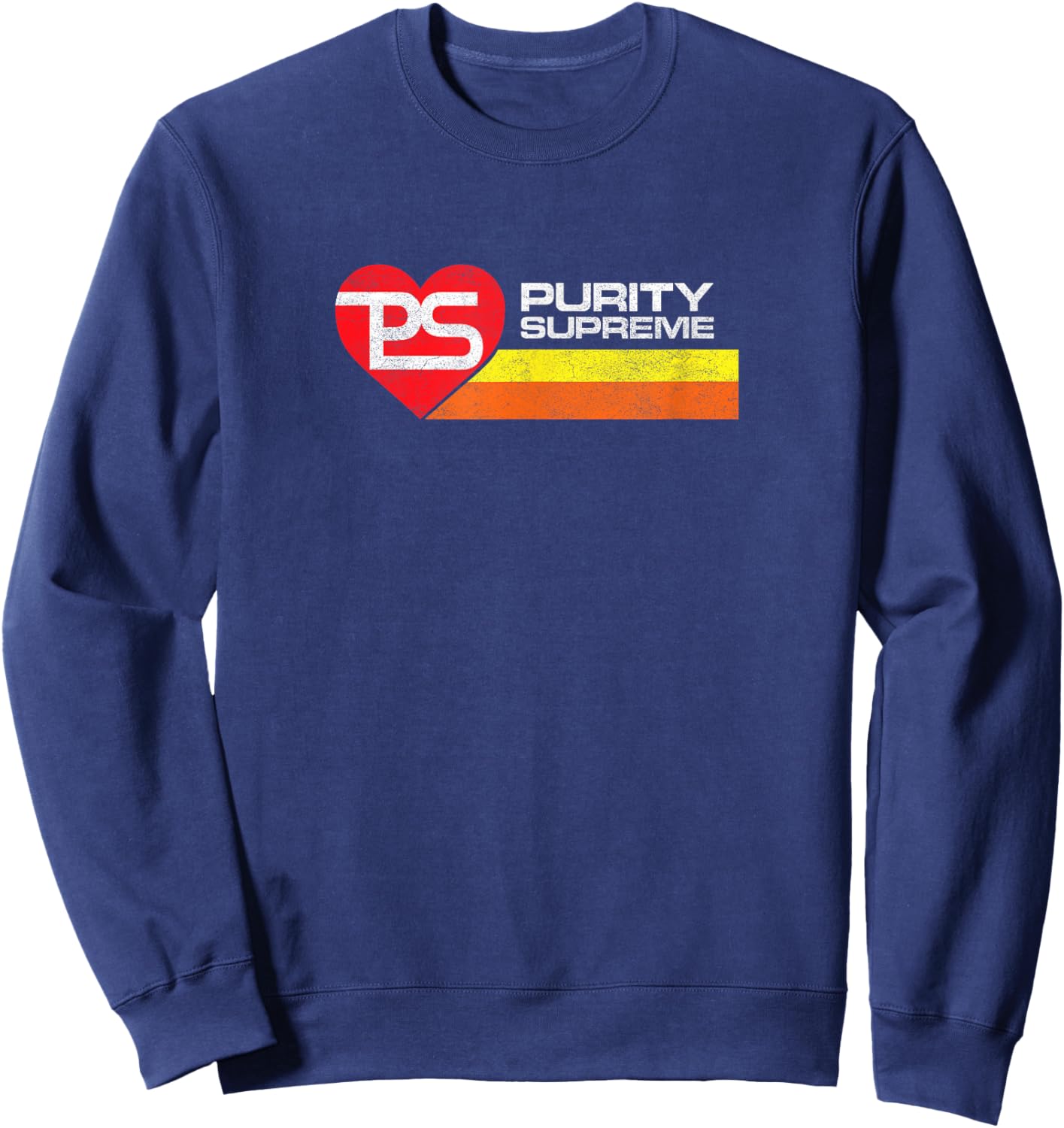 Purity Supreme Classic 1980s Funny Retro Supermarket Vintage Sweatshirt - Sweatshirt | Navy