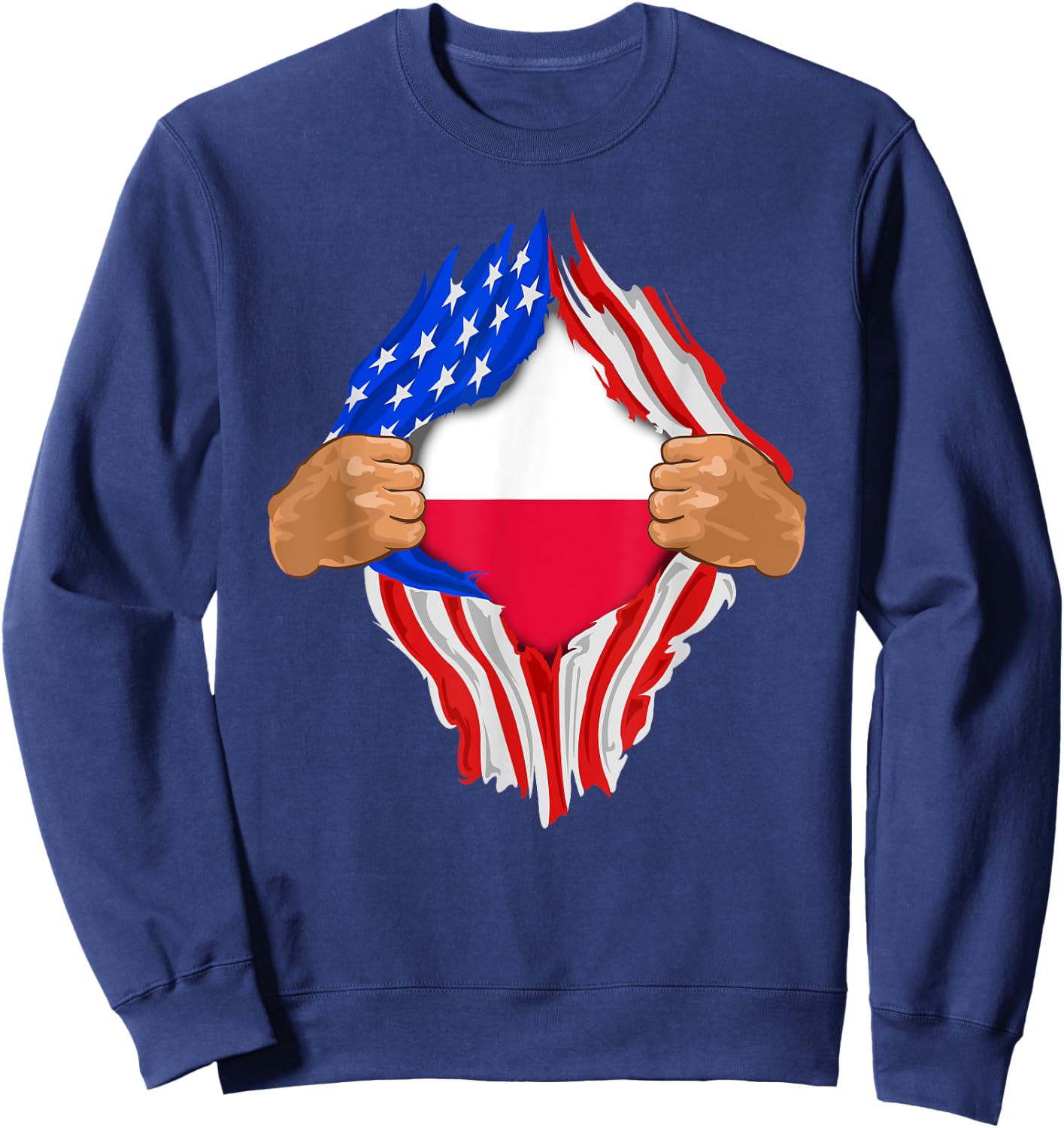 Polish Blood Inside Me | Poland Flag Gift Sweatshirt - Sweatshirt | Navy
