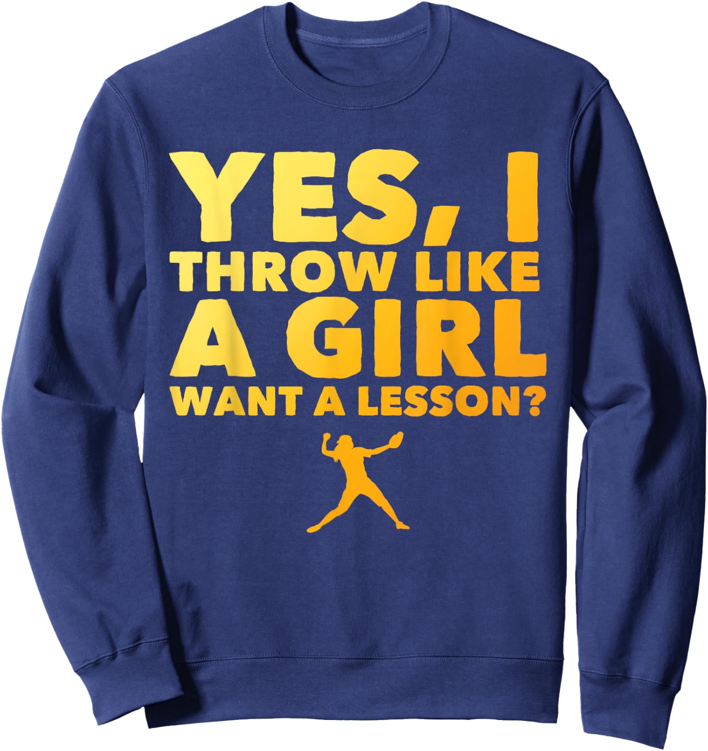 Cool Softball Design Girls Pitcher Softball Player Sweatshirt - Sweatshirt | Navy