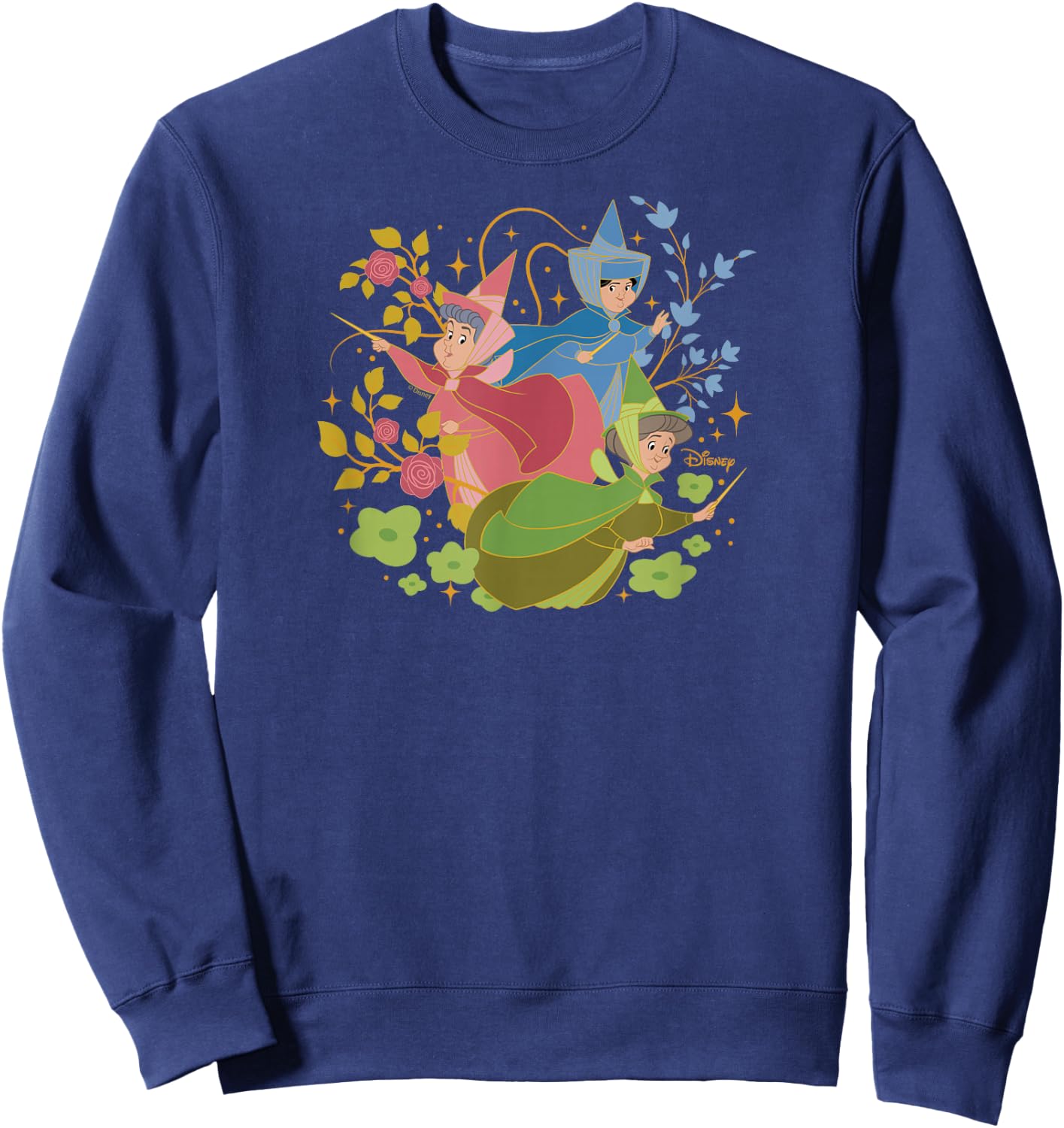 Disney Princess - Sleeping Beauty Flora Fauna Merryweather Sweatshirt - Sweatshirt | Navy