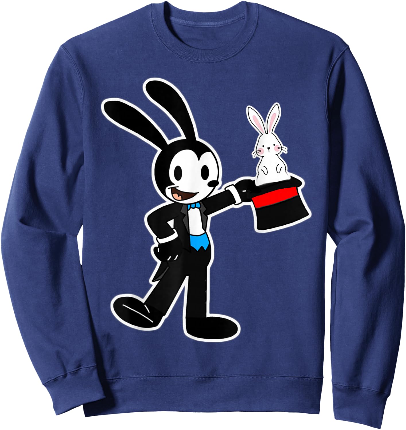 Oswald Rabbit Magician pulls Rabbit out of Hat Sweatshirt - Sweatshirt | Navy