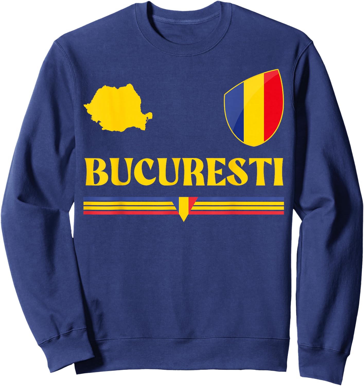 Bucharest Romania Flag, Bucharest Romania, Bucharest Sweatshirt - Sweatshirt | Navy