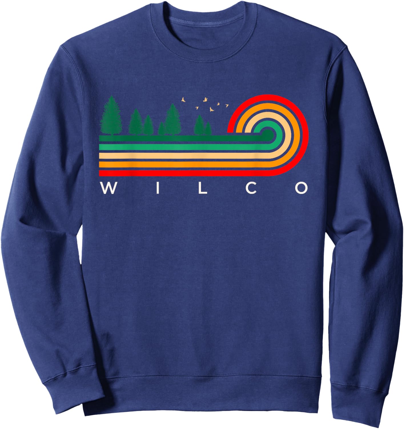 Evergreen Vintage Stripes Wilco, Texas Sweatshirt - Sweatshirt | Navy