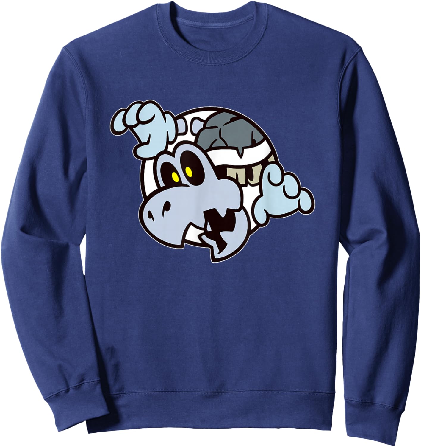 Super Mario Bros 3 Dry Bones Spooky Skeleton Front & Back Sweatshirt - Sweatshirt | Navy