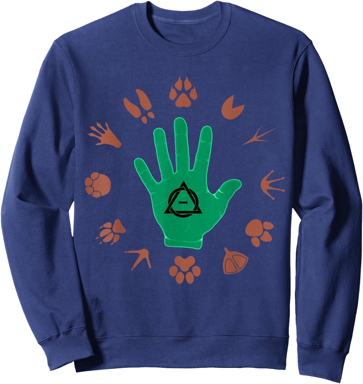 Therian mask animal paws Quadrobics tail Therian sign logo Sweatshirt - Sweatshirt | Navy