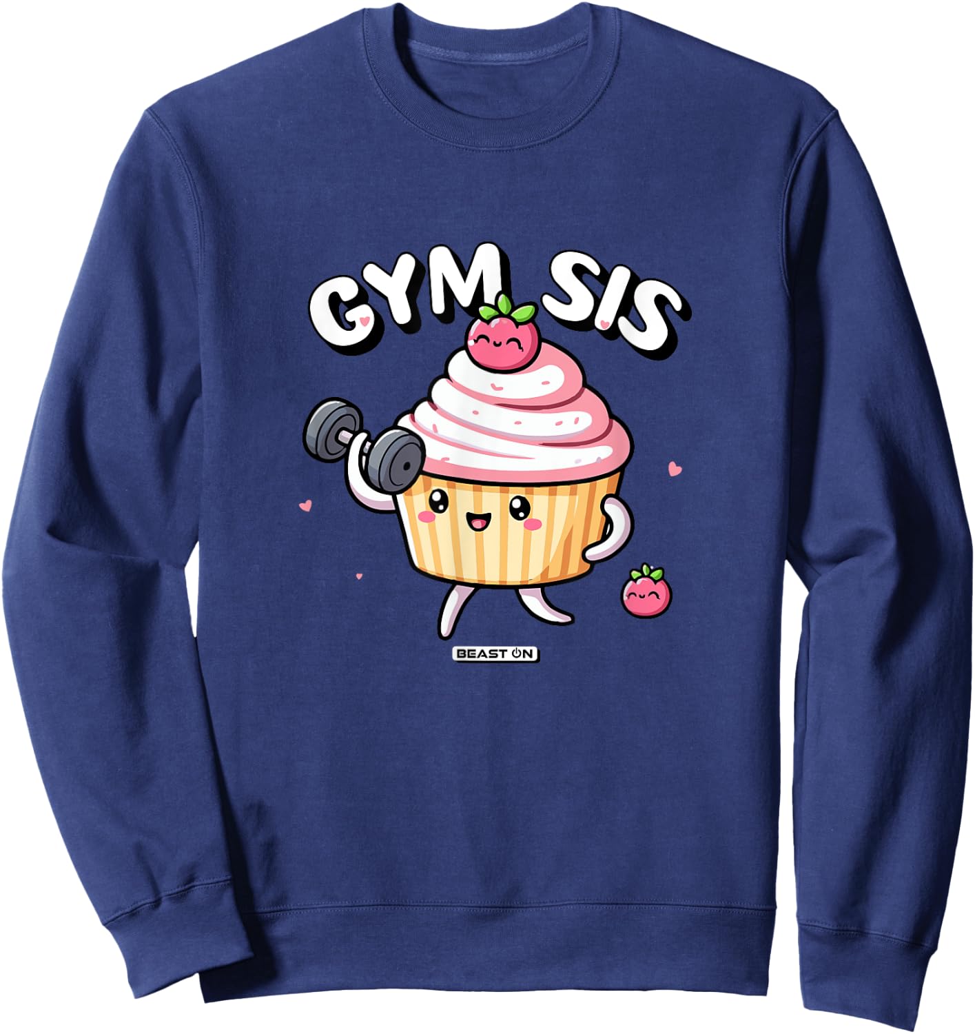 Gym Sis Cupcake Fitness Training Cute Women Gym Sweatshirt - Sweatshirt | Navy
