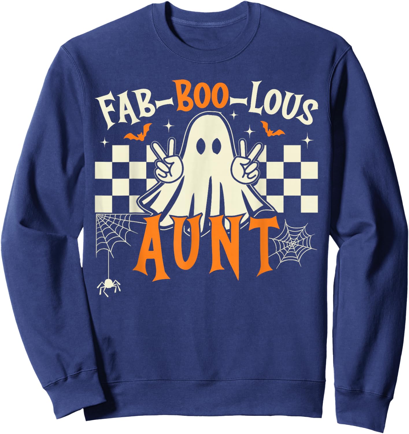 Fab Boo Lous Aunt Rero Ghost Spooky Auntie Halloween Costume Sweatshirt - Sweatshirt | Navy