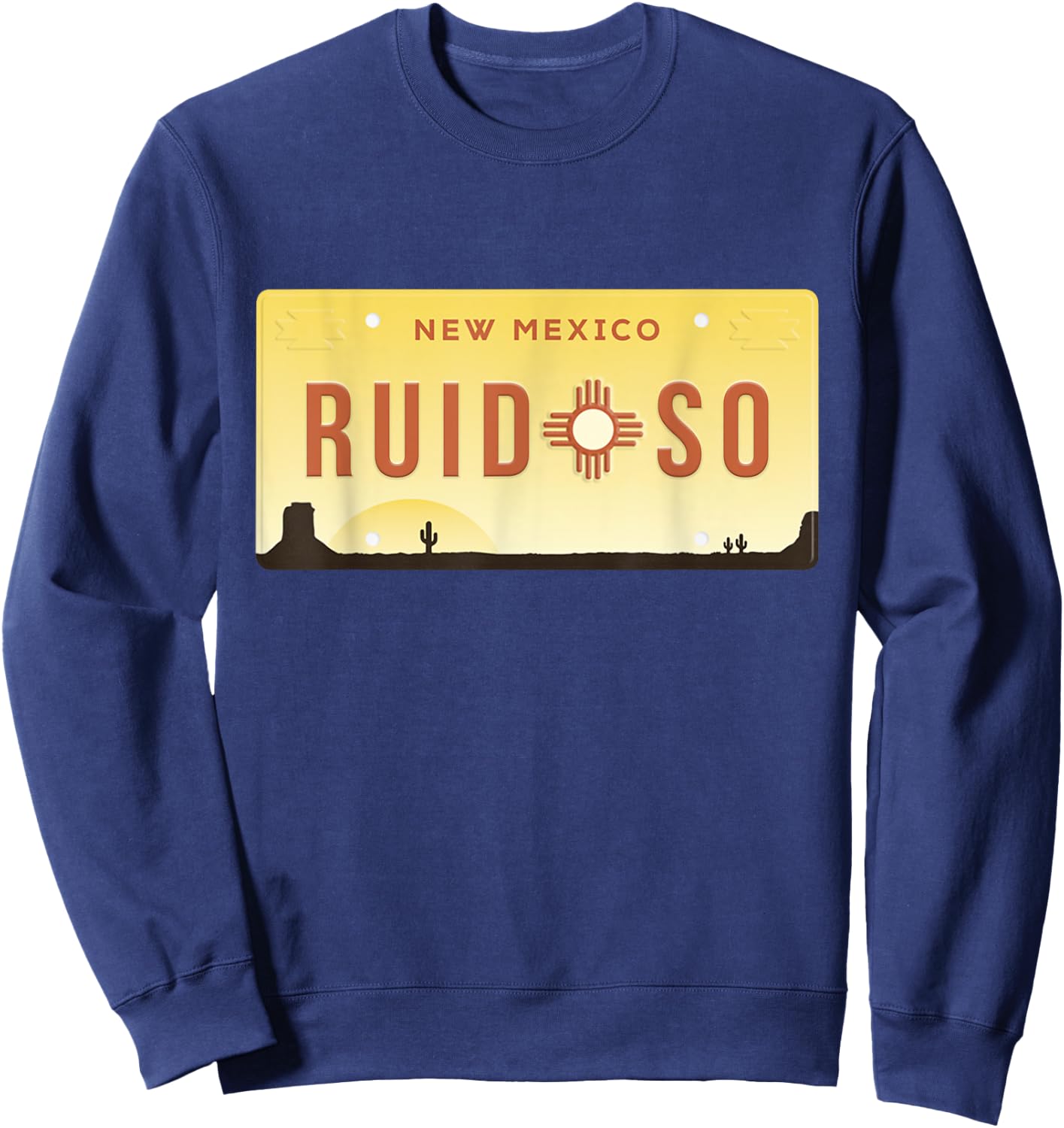 Vintage Ruidoso New Mexico Desert Landscape Zia Sun Symbol Sweatshirt - Sweatshirt | Navy