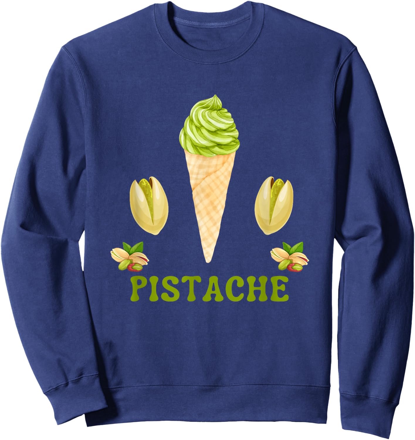 Pistachio Green Ice Cream Dried Fruits Pastry Chef Kitchen Sweatshirt - Sweatshirt | Navy