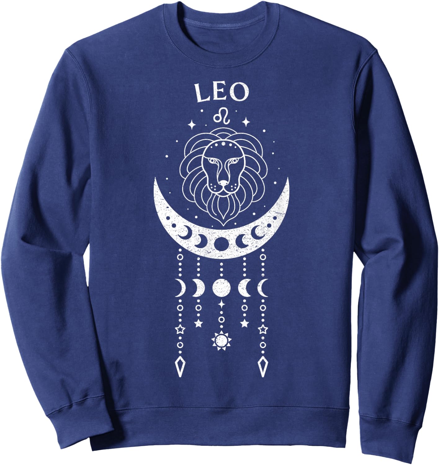 Leo Moon Phases – Zodiac Astrology Sweatshirt - Sweatshirt | Navy