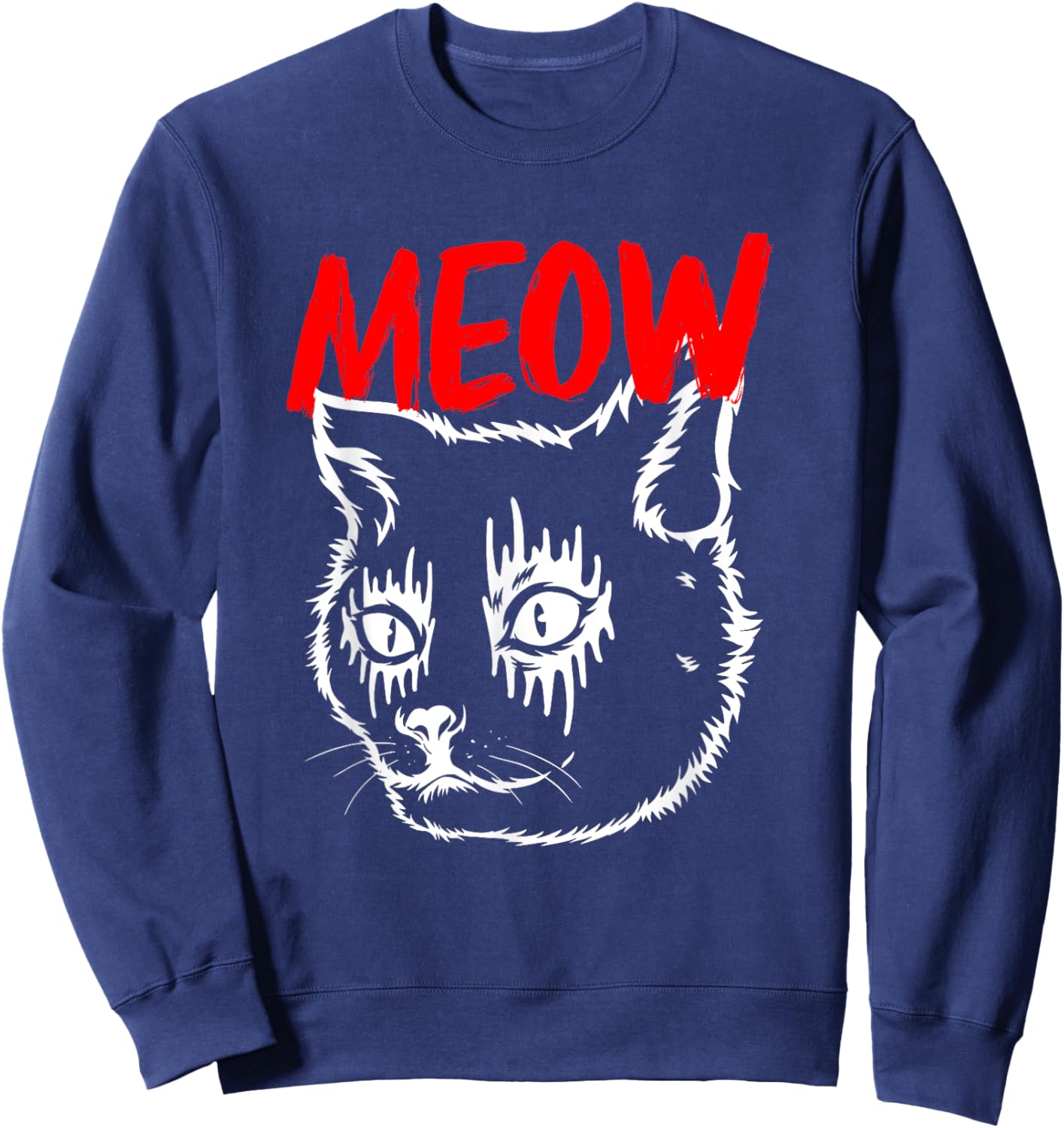 Heavy Metal Satanic Antichrist Meow Death Metal Cat Women Kids Sweatshirt - Sweatshirt | Navy