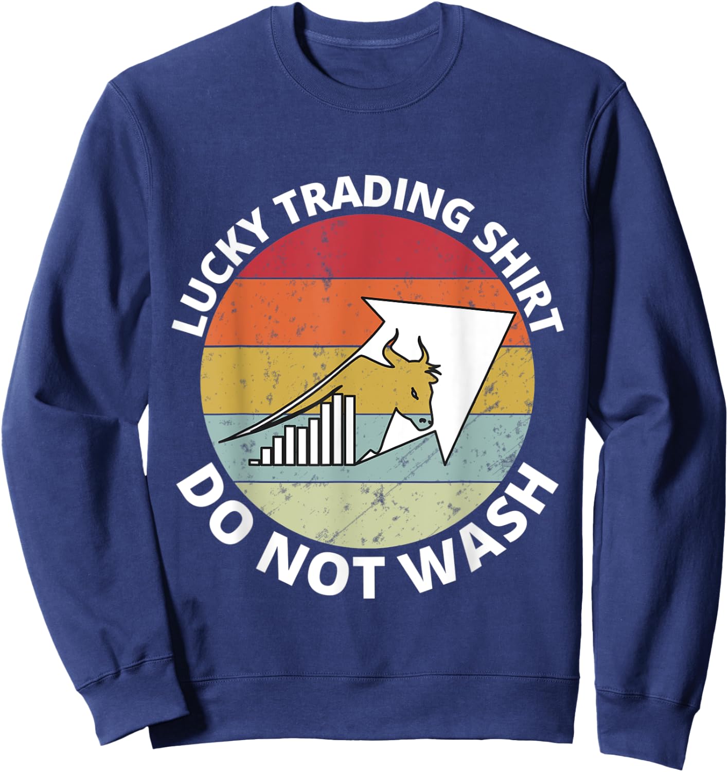 Retro I'd Rather be Trading Stock Market Trading Gift Sweatshirt - Sweatshirt | Navy