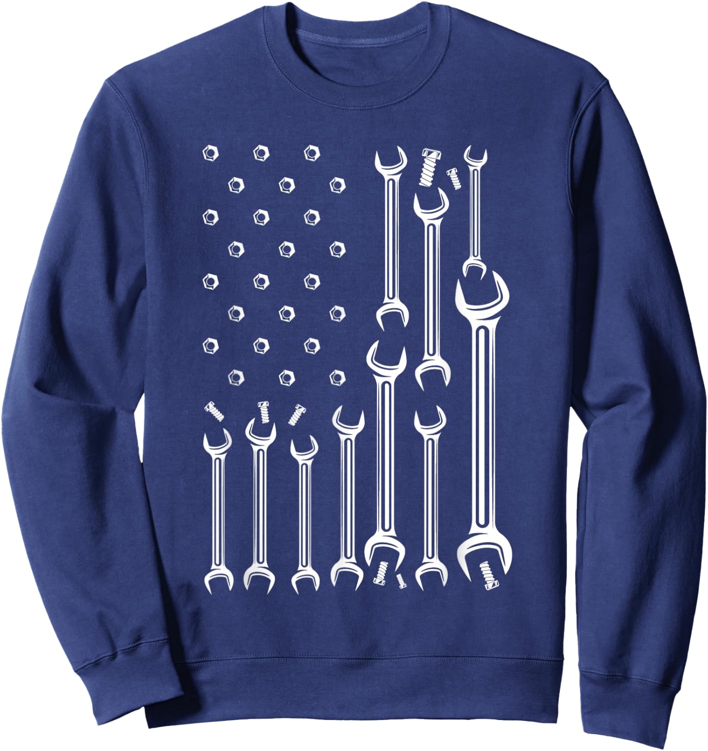 American Flag USA Mechanic Wrenches Tools Gift Sweatshirt - Sweatshirt | Navy