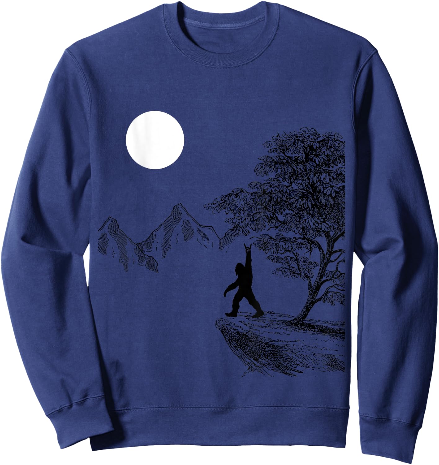 Rock On Bigfoot Hiding in Forest for Sasquatch Hunters Sweatshirt - Sweatshirt | Navy