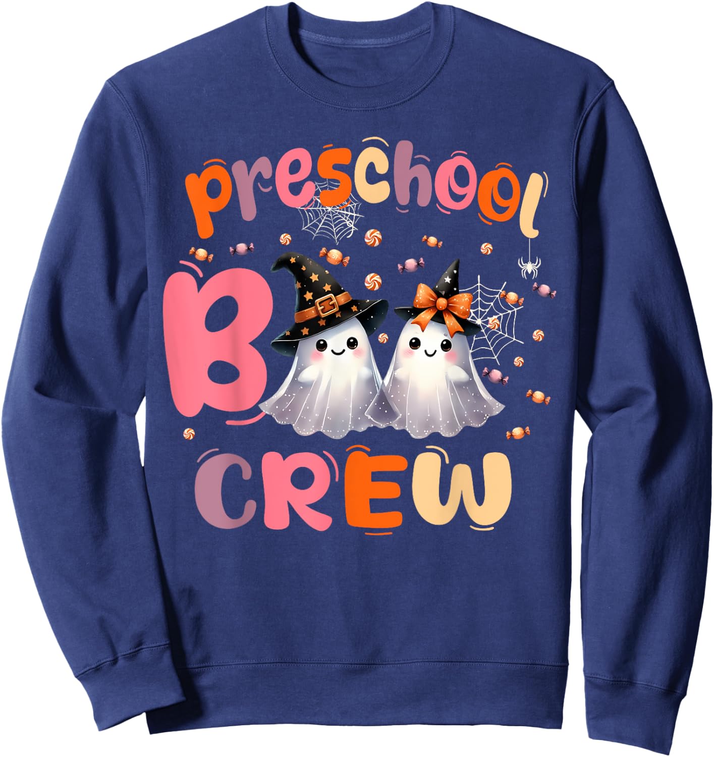 Retro Preschool boo crew Halloween Costume Preschool kids Sweatshirt - Sweatshirt | Navy
