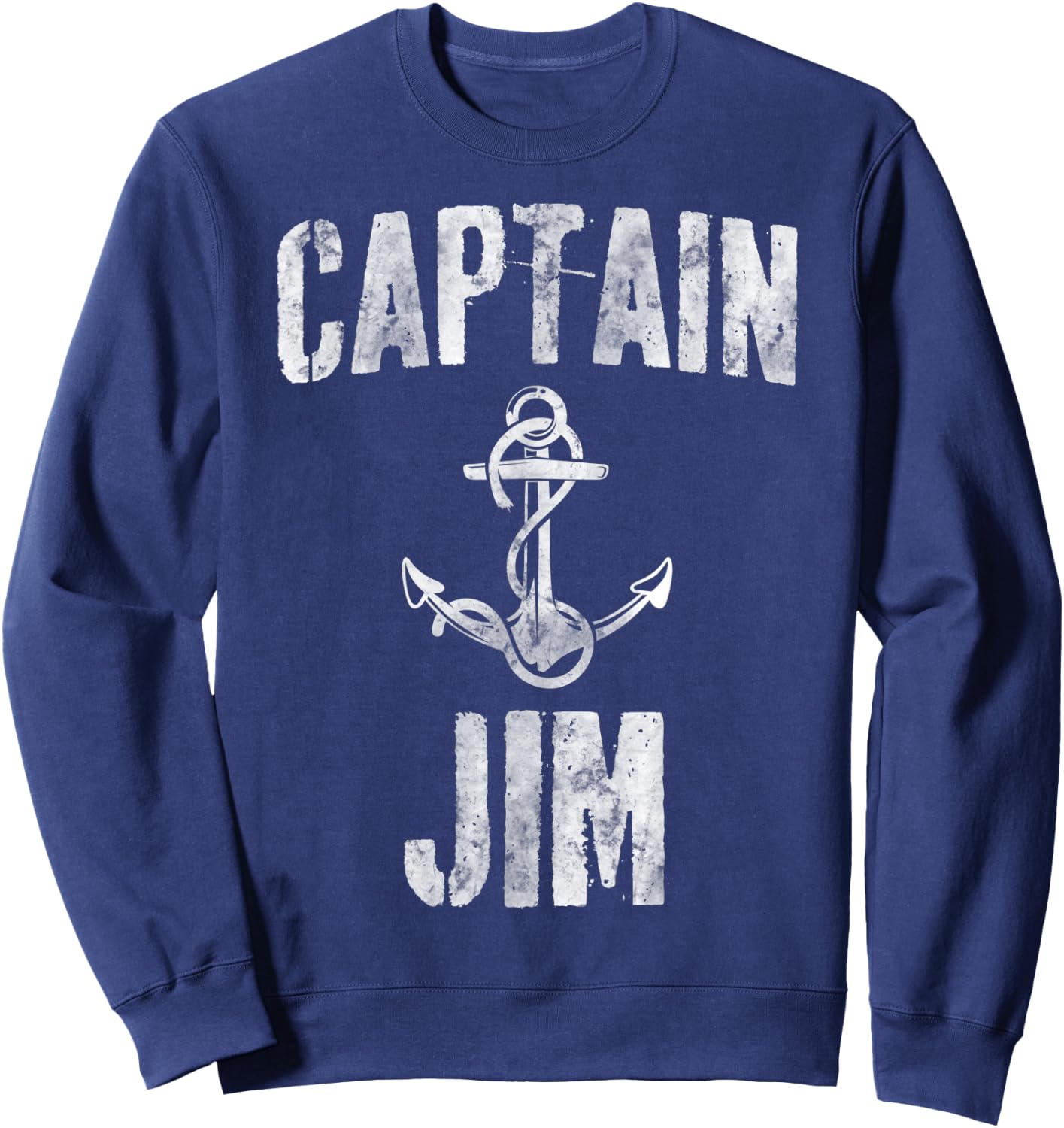 Funny Personalized Boating Shirt First Name Captain Jim Sweatshirt - Sweatshirt | Navy