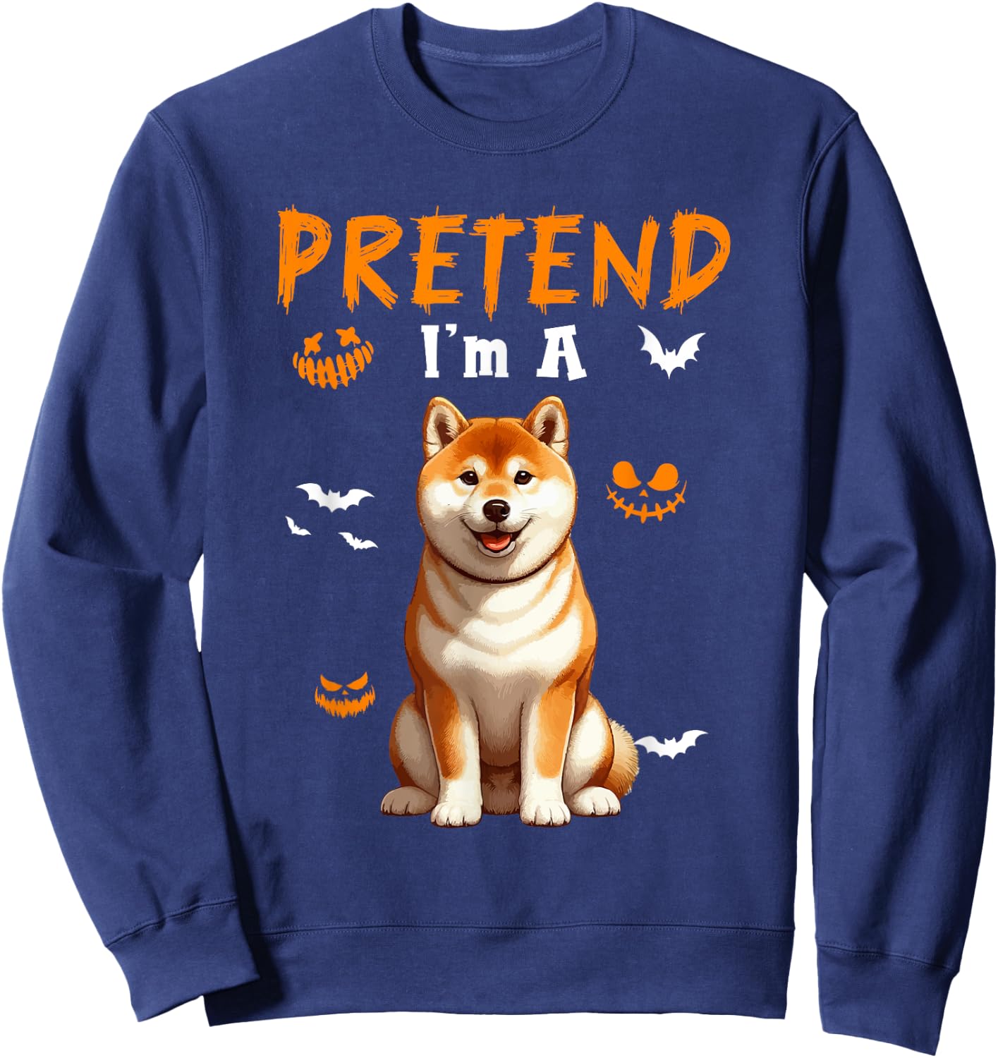 Pretend I'm A Shiba Inu Halloween Costume Owner Kids Family Sweatshirt - Sweatshirt | Navy