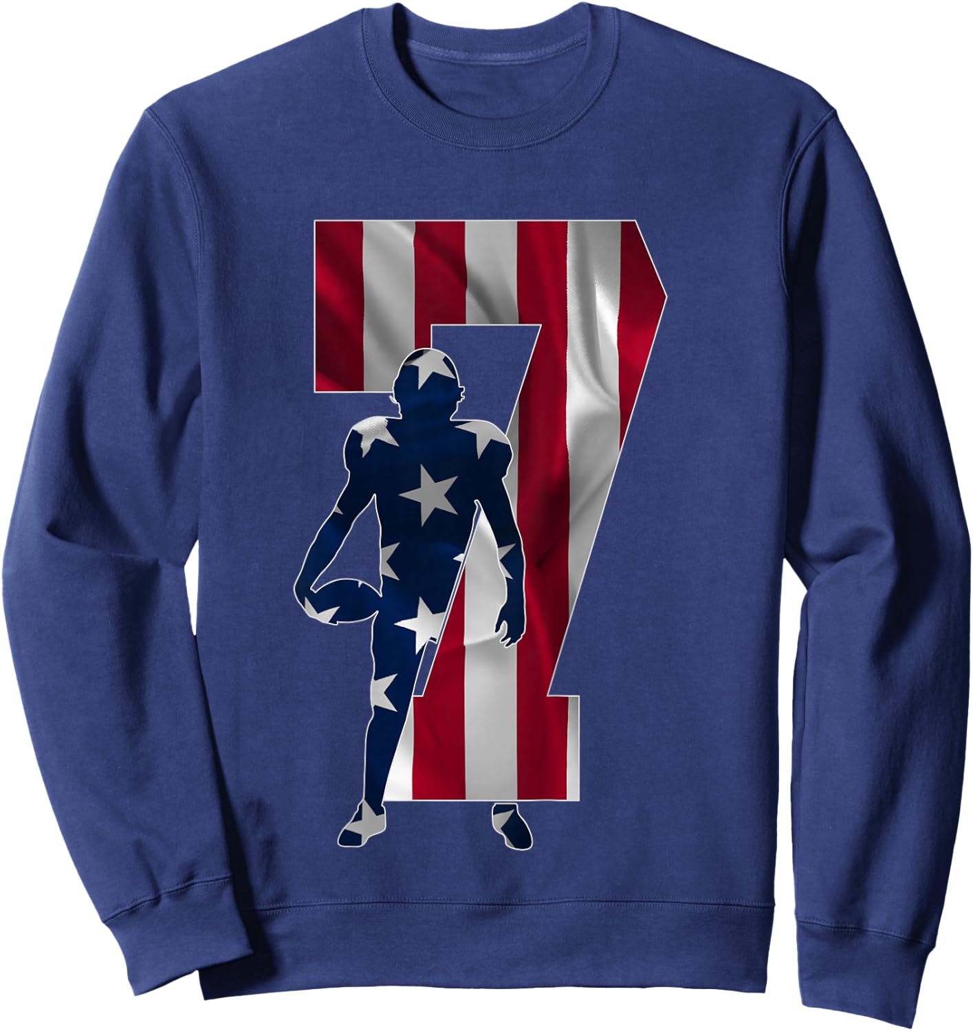 Number 7 Years Football 7th Birthday Sweatshirt - Sweatshirt | Navy