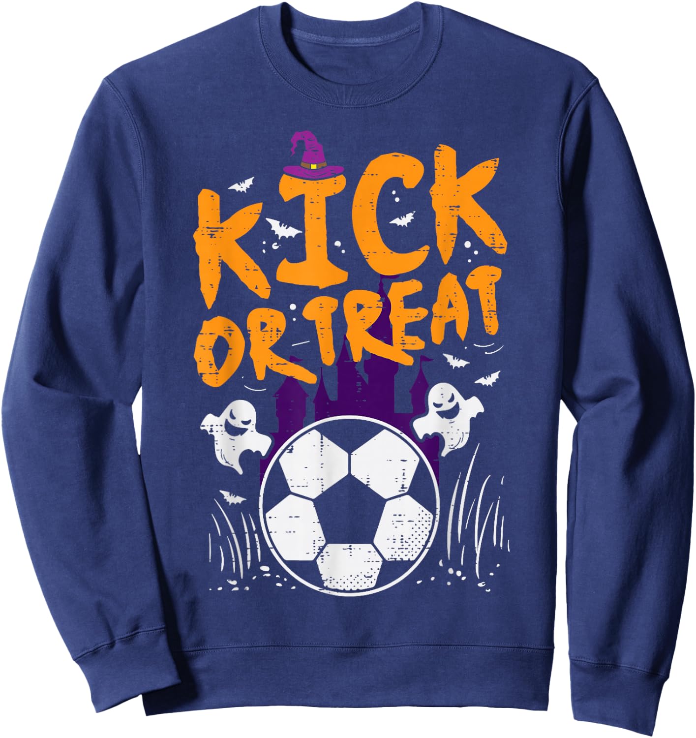 Halloween Soccer Kick Or Treat Football Costume Boys Kid Men Sweatshirt - Sweatshirt | Navy