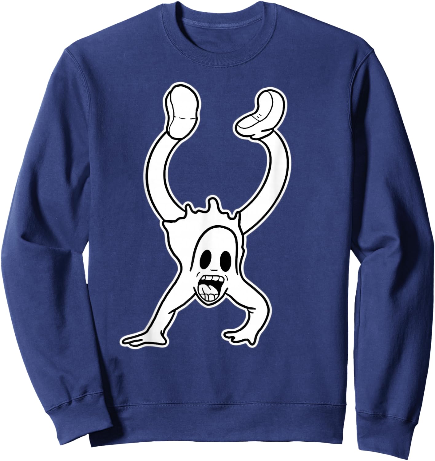 Spooky Ghost Clown Koko Handstand Vintage Cartoon Sweatshirt - Sweatshirt | Navy