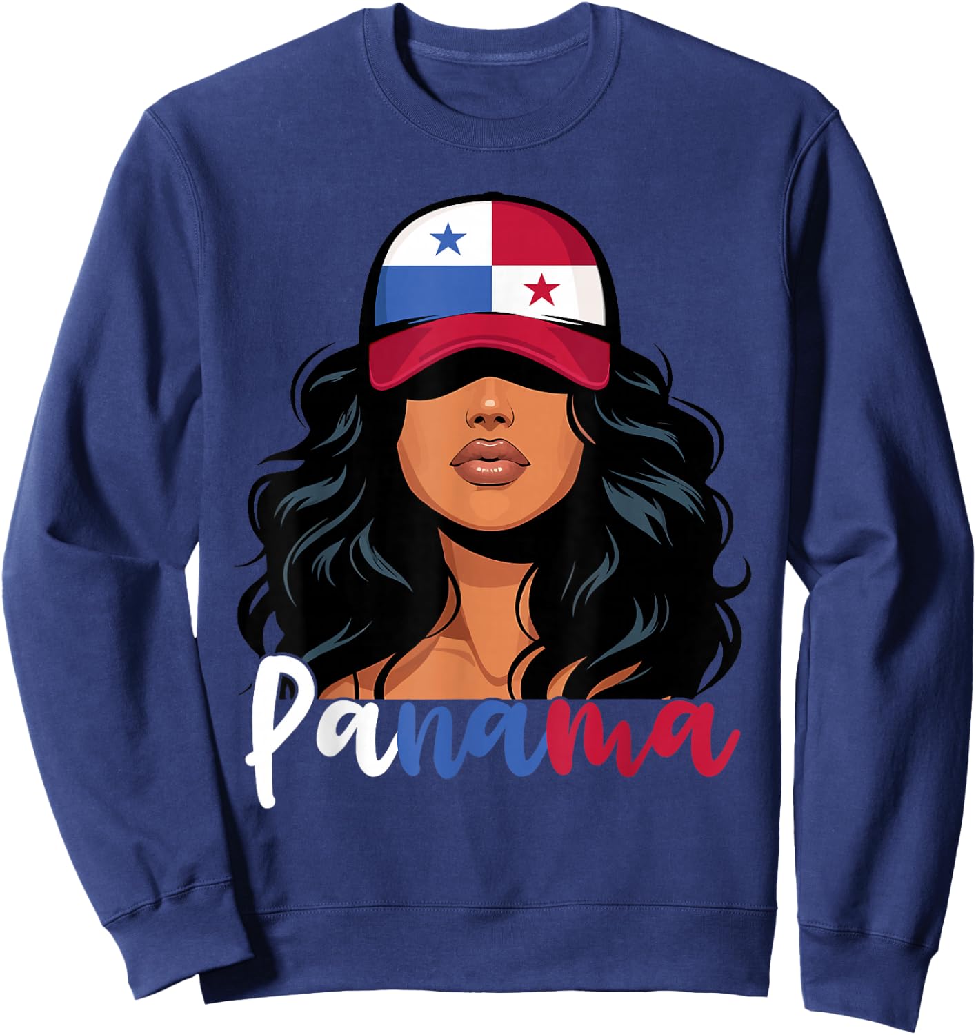 Panamanian Girl Panama Flag Proud Panameña Women Sweatshirt - Sweatshirt | Navy