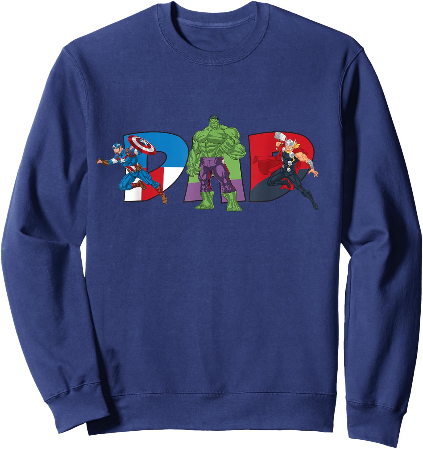 Marvel Avengers Team Dad Father's Day Family Trip Birthday Sweatshirt - Sweatshirt | Navy